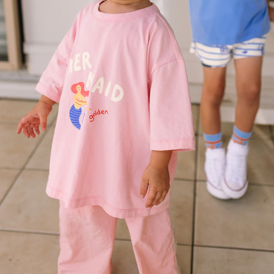 Golden Children - Mermaid Mid Sleeve Tee Pink Cream