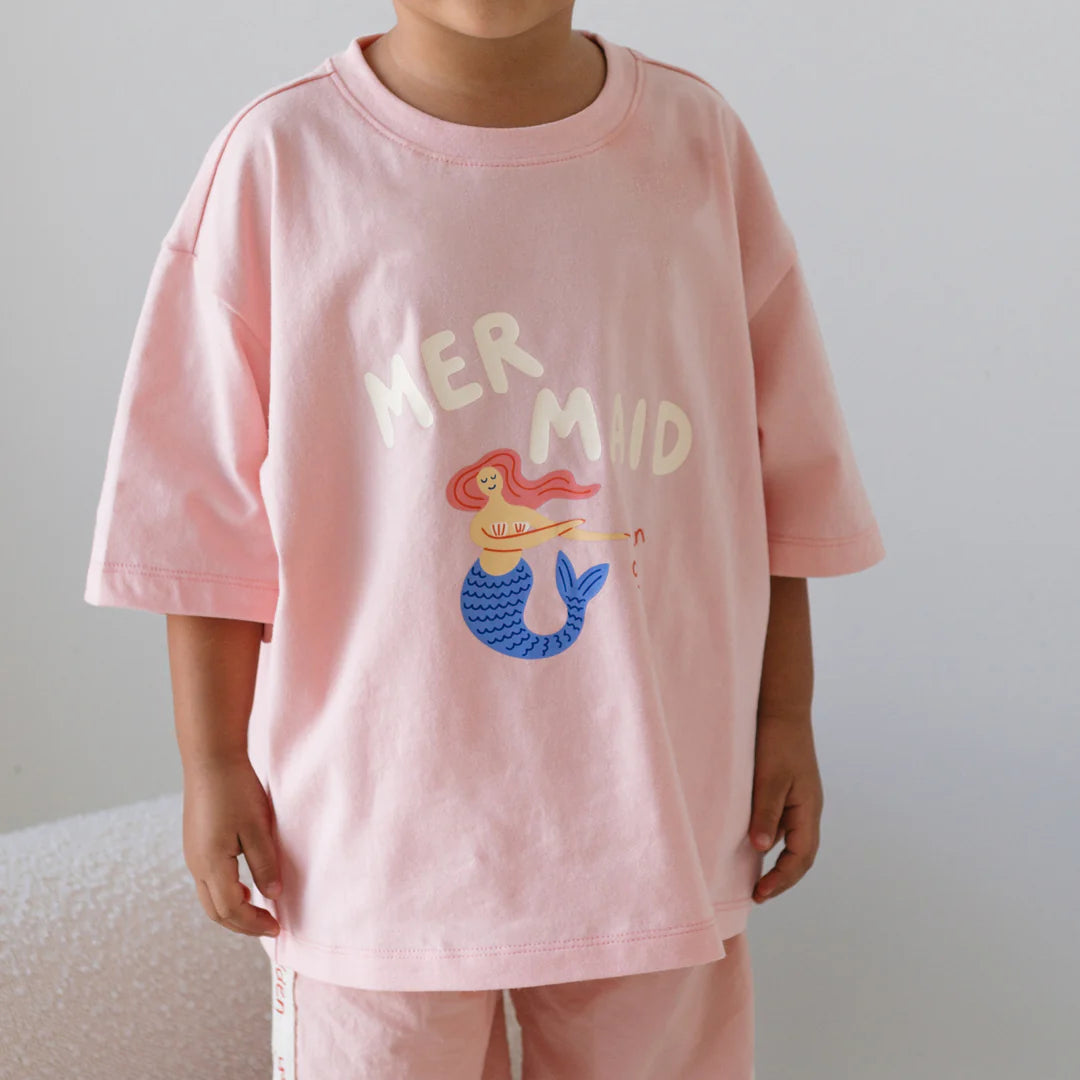 Golden Children - Mermaid Mid Sleeve Tee Pink Cream