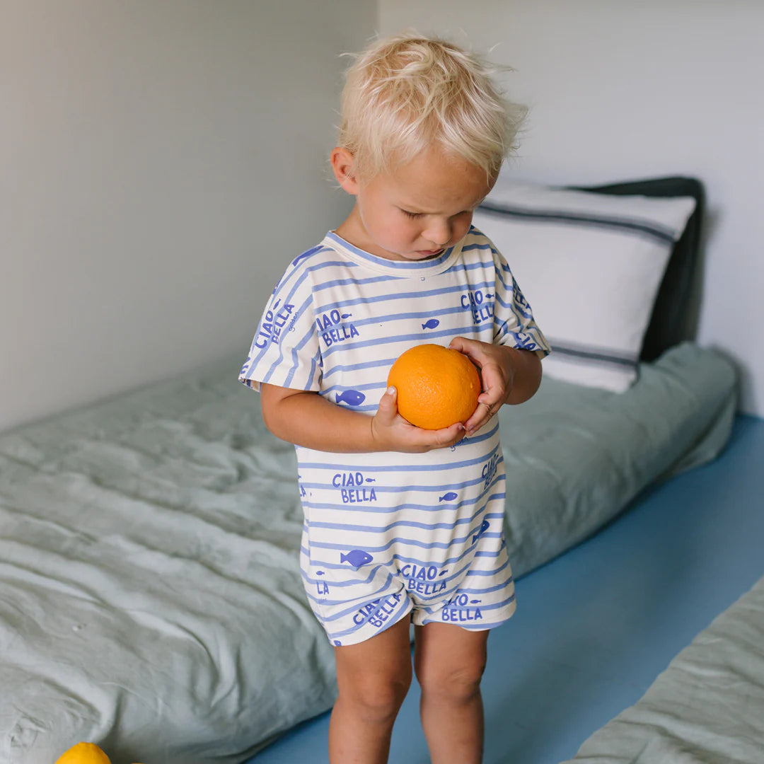 Golden Children - Ciao Bella Pesci Playsuit Buttercream Stripe