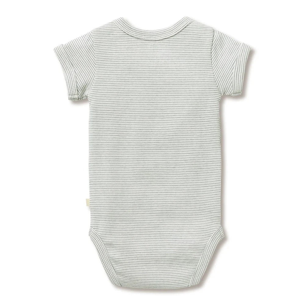 Wilson & Frenchy - Organic Stripe Rib Bodysuit Fern