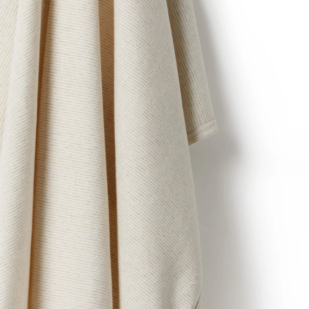 Wilson & Frenchy - Organic Stripe Rib Bunny Rug - Oatmeal