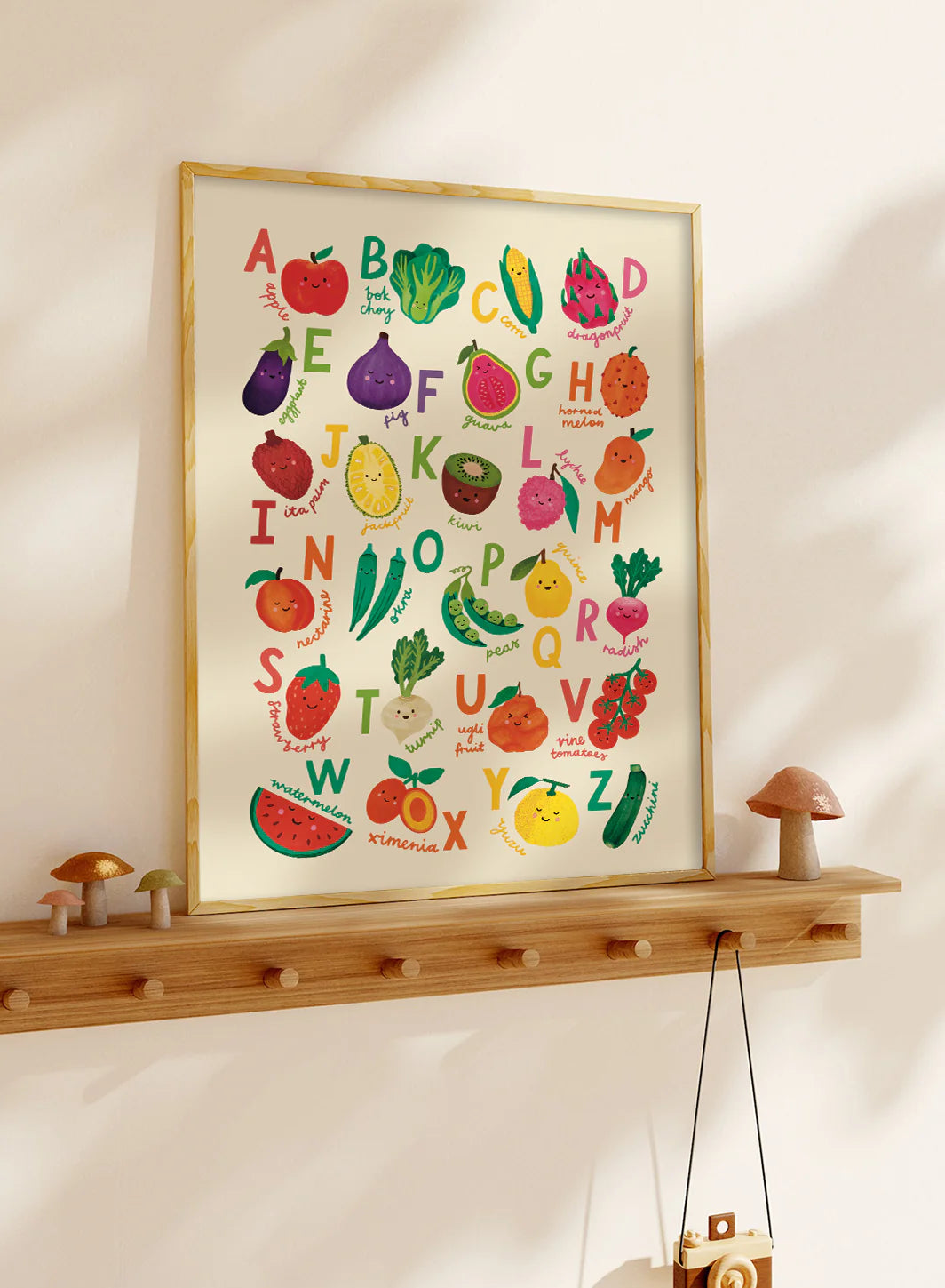 Lauren Sissons Studio - Illustrated Fruit & Veg Alphabet A3 Wall Art Print