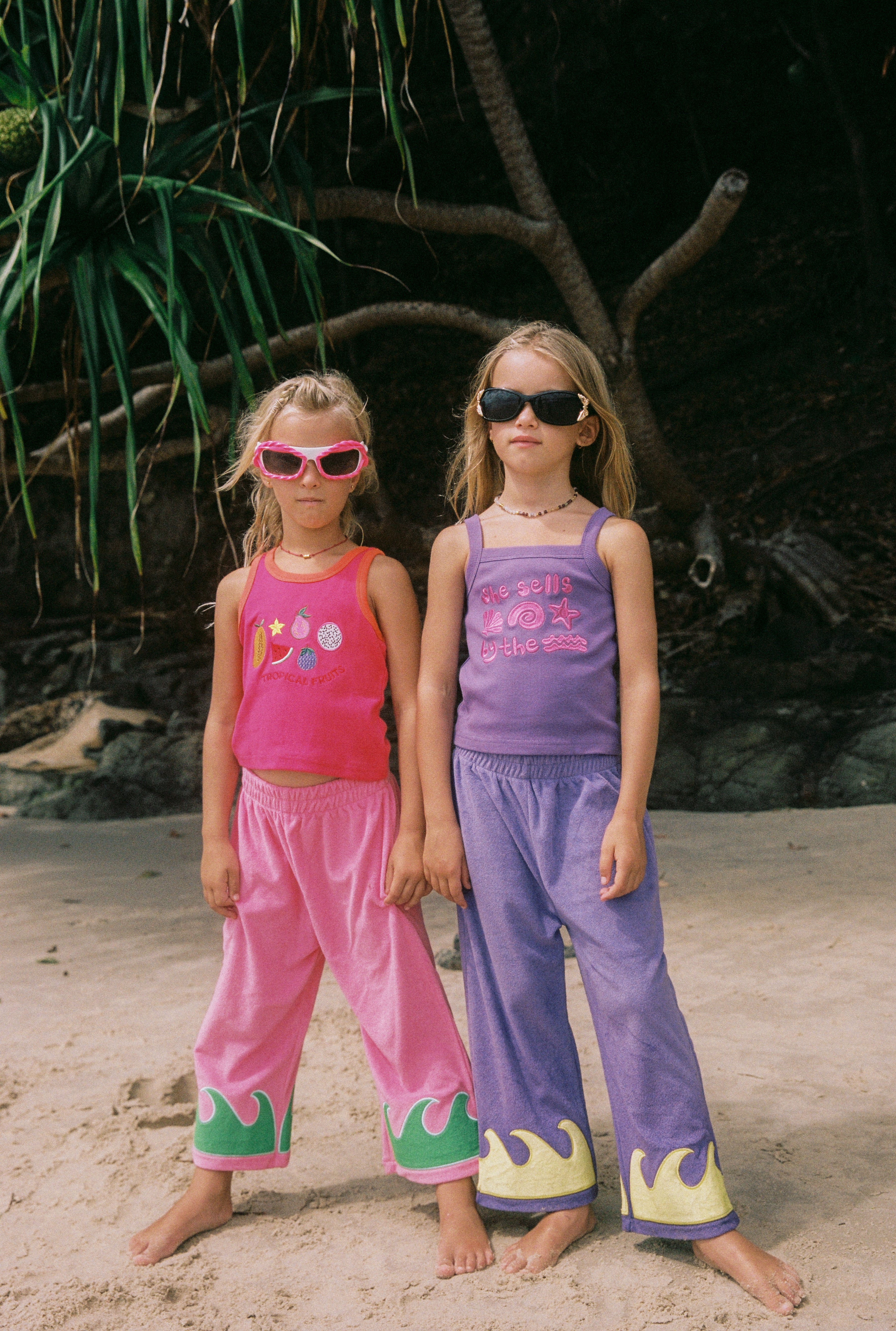 Spicy Dugong - Wave Party Pants Pink/Green