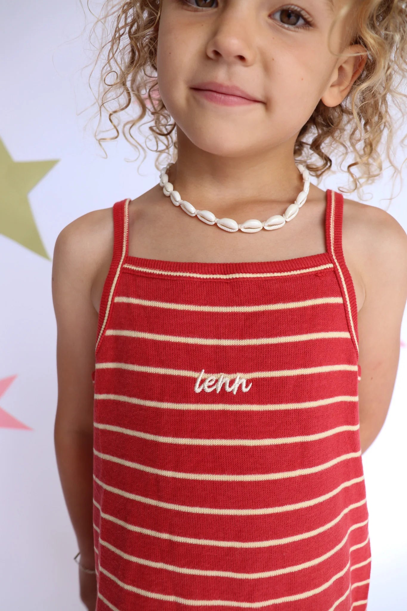 Lenn Label - Outdoors Dress Fiery Red Stripe