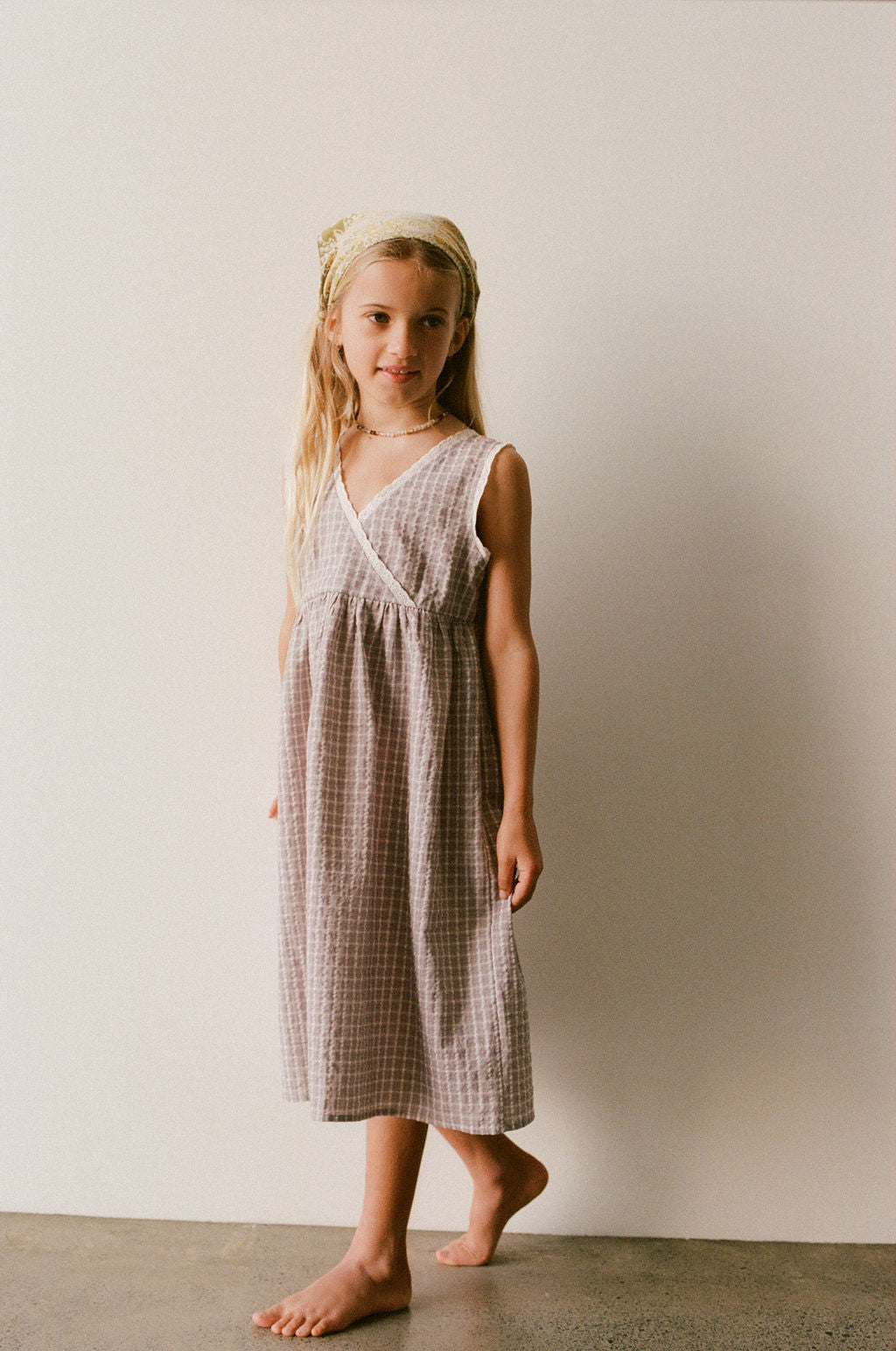 Illoura the Label - Eden Dress Mauve Plaid
