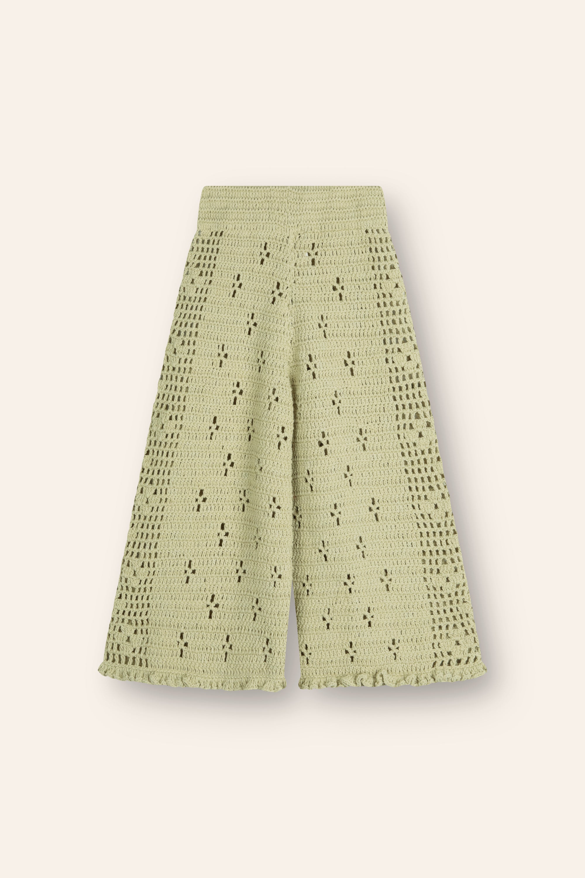 Illoura the Label - Filet Crochet Pants Moss