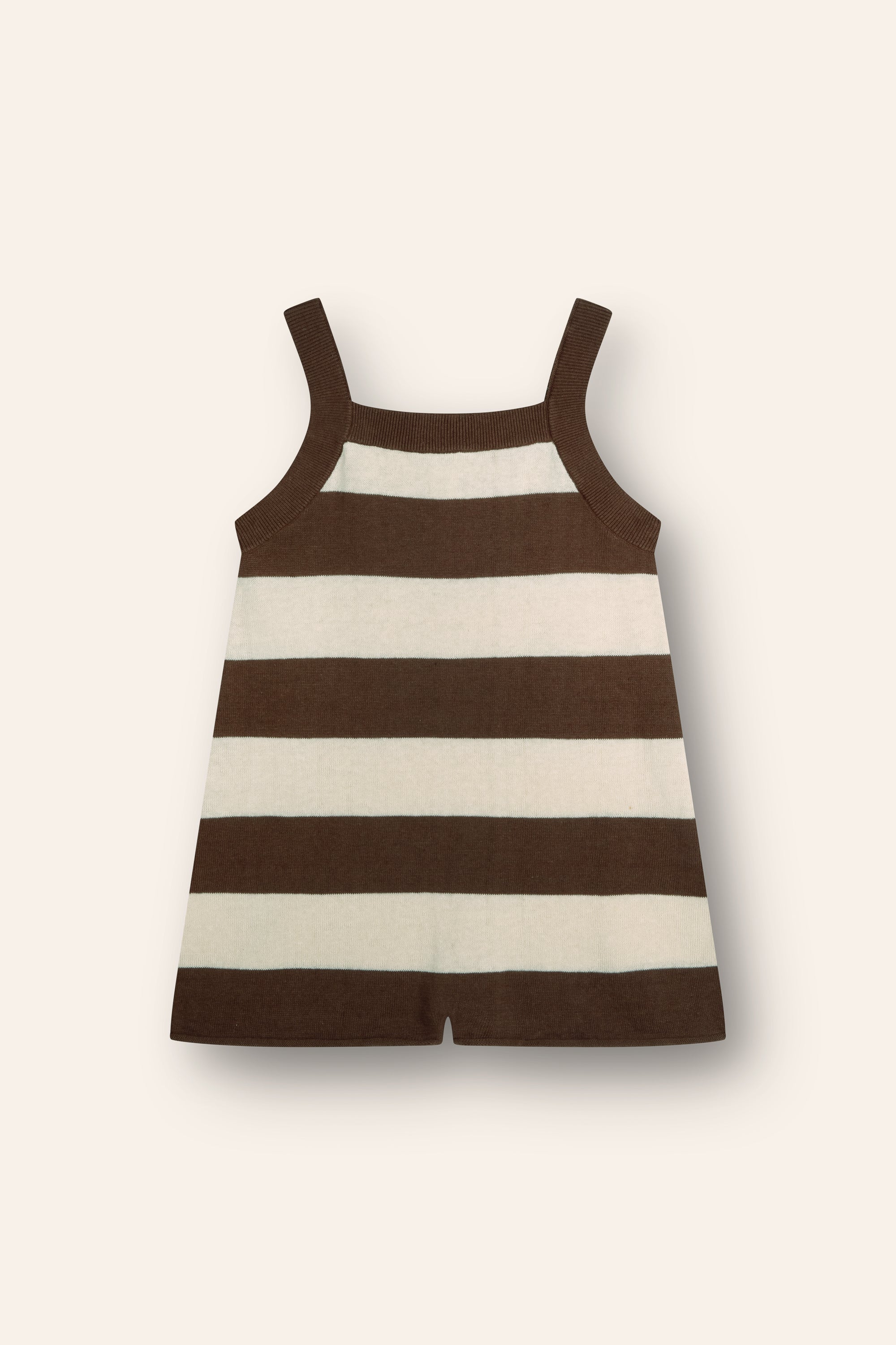 Illoura the Label - Lightweight Knit Romper Choc Stripe