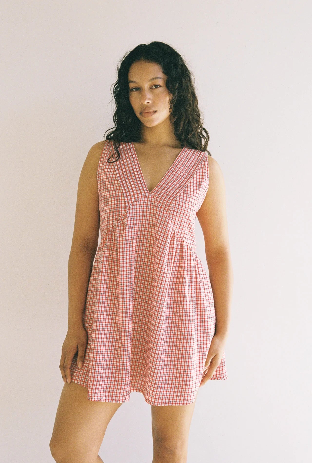 PRE-ORDER JUNI - Hunter Mini Dress Red Check