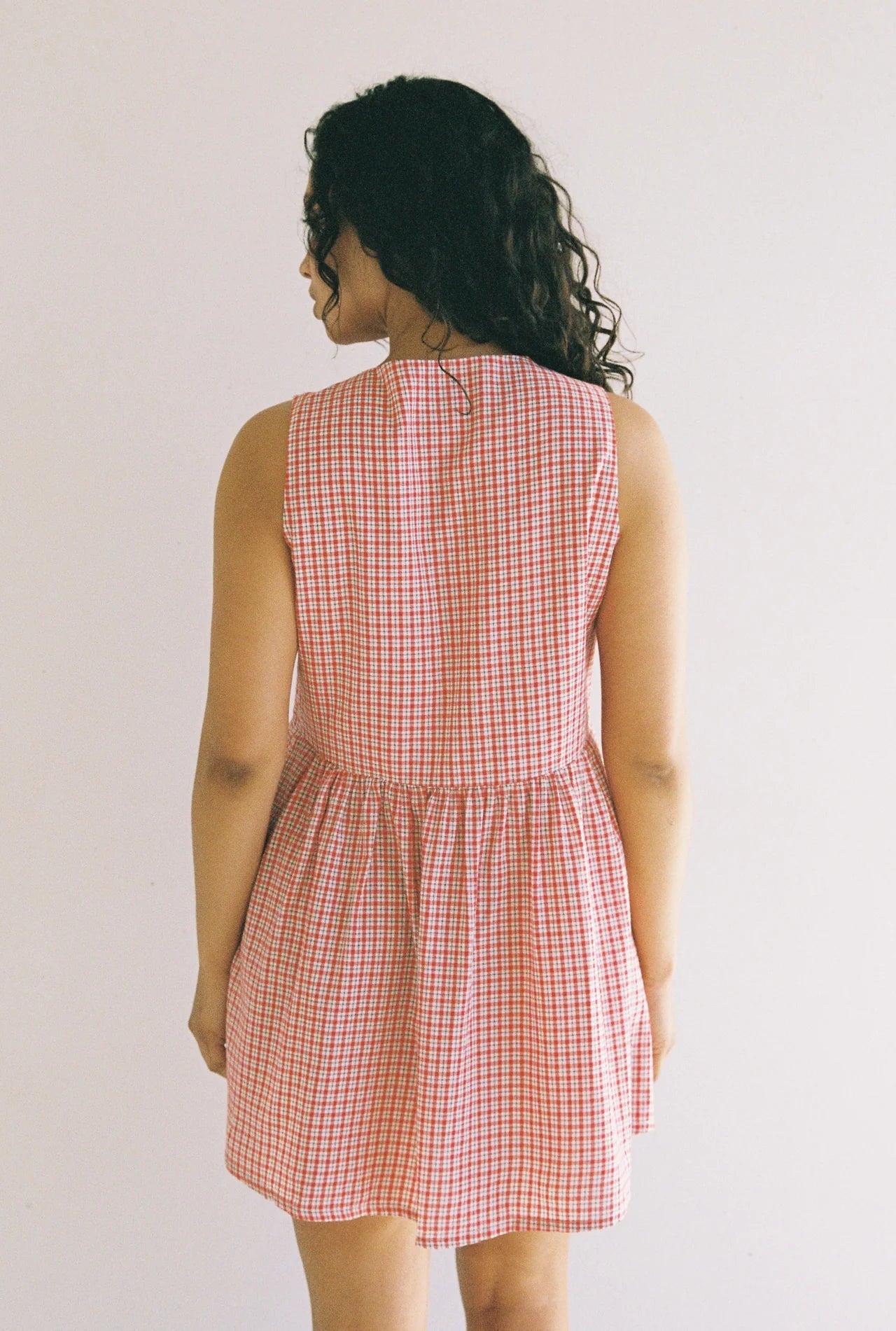 PRE-ORDER JUNI - Hunter Mini Dress Red Check