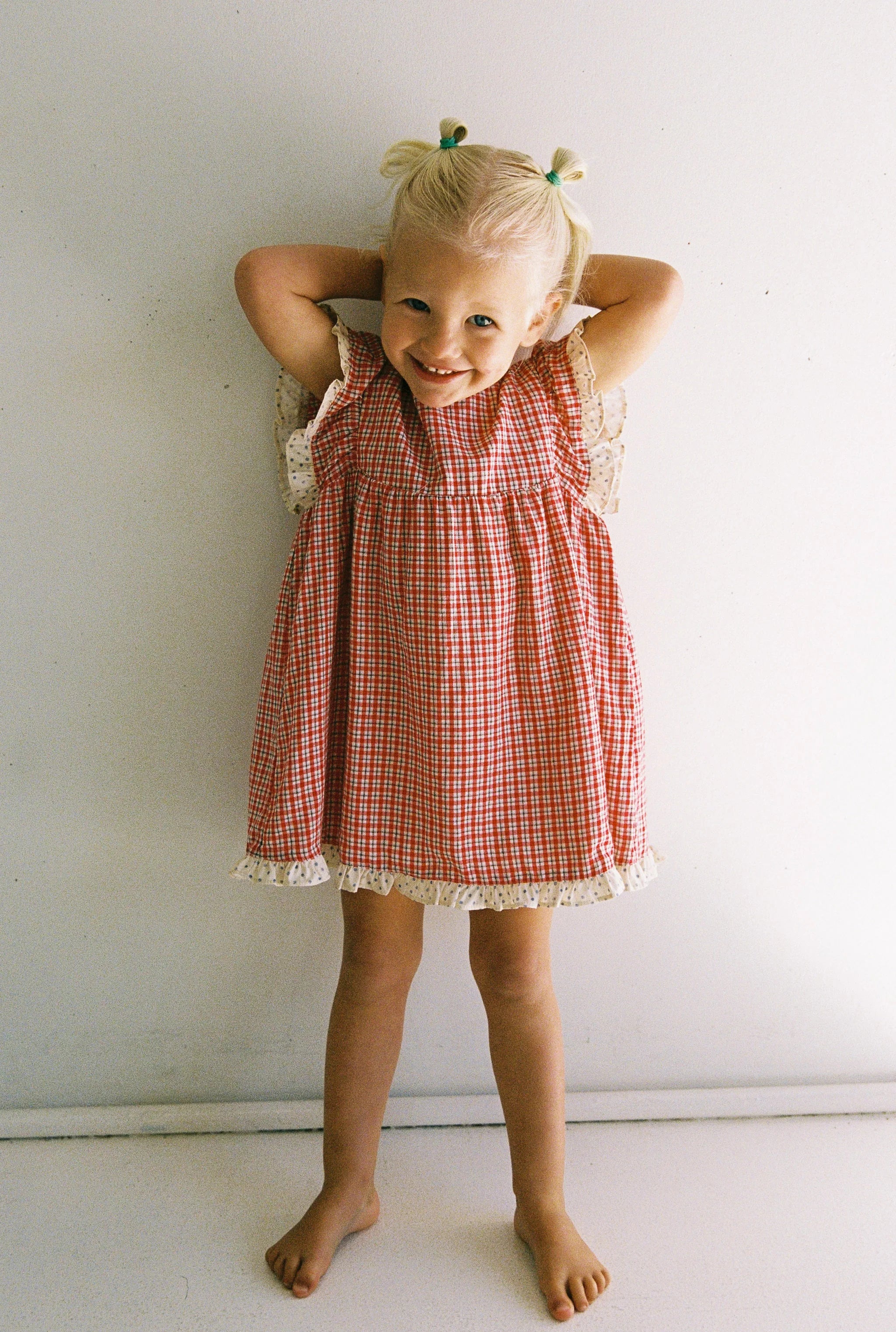 JUNI JNR - Daisy Dress Red Check
