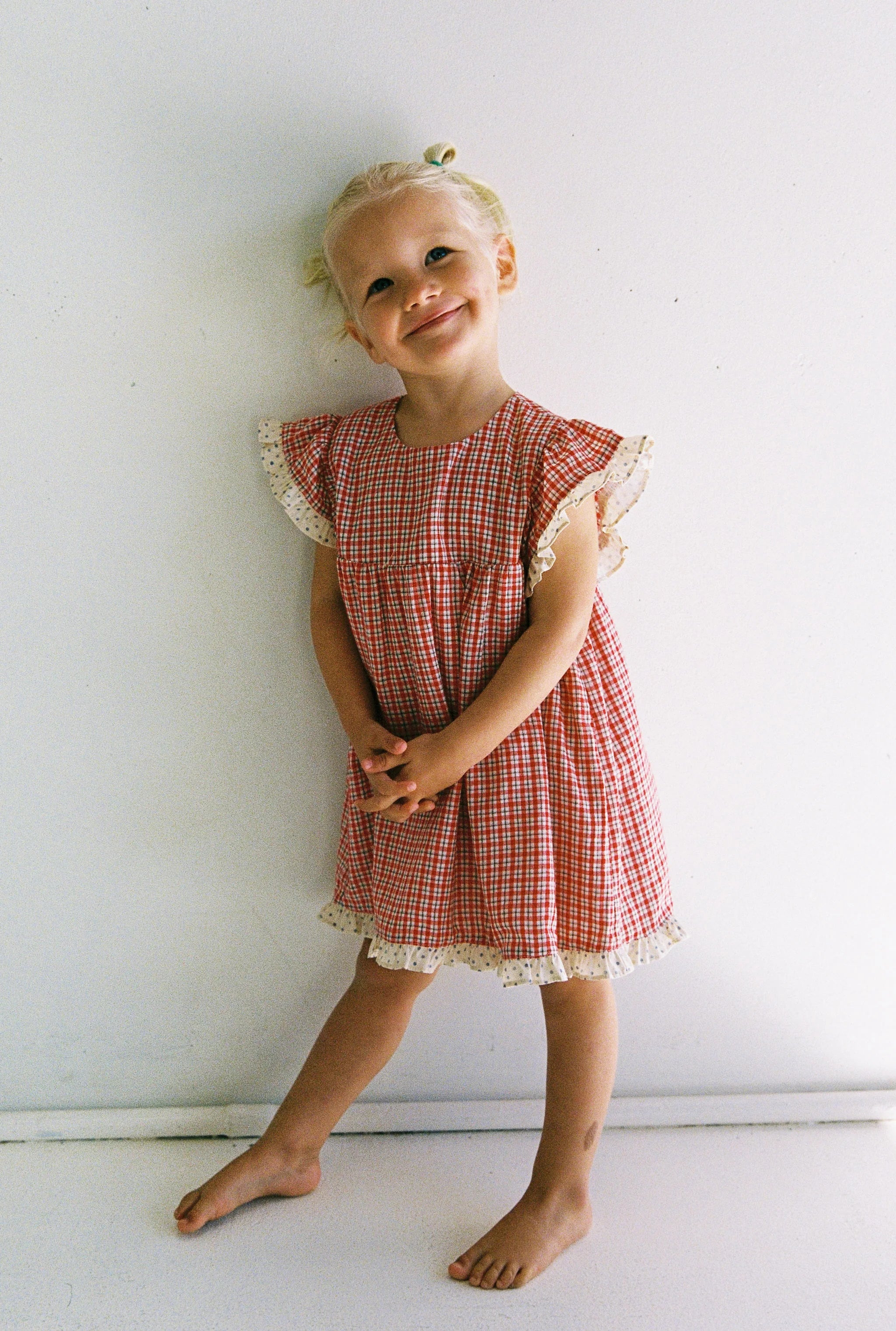 JUNI JNR - Daisy Dress Red Check