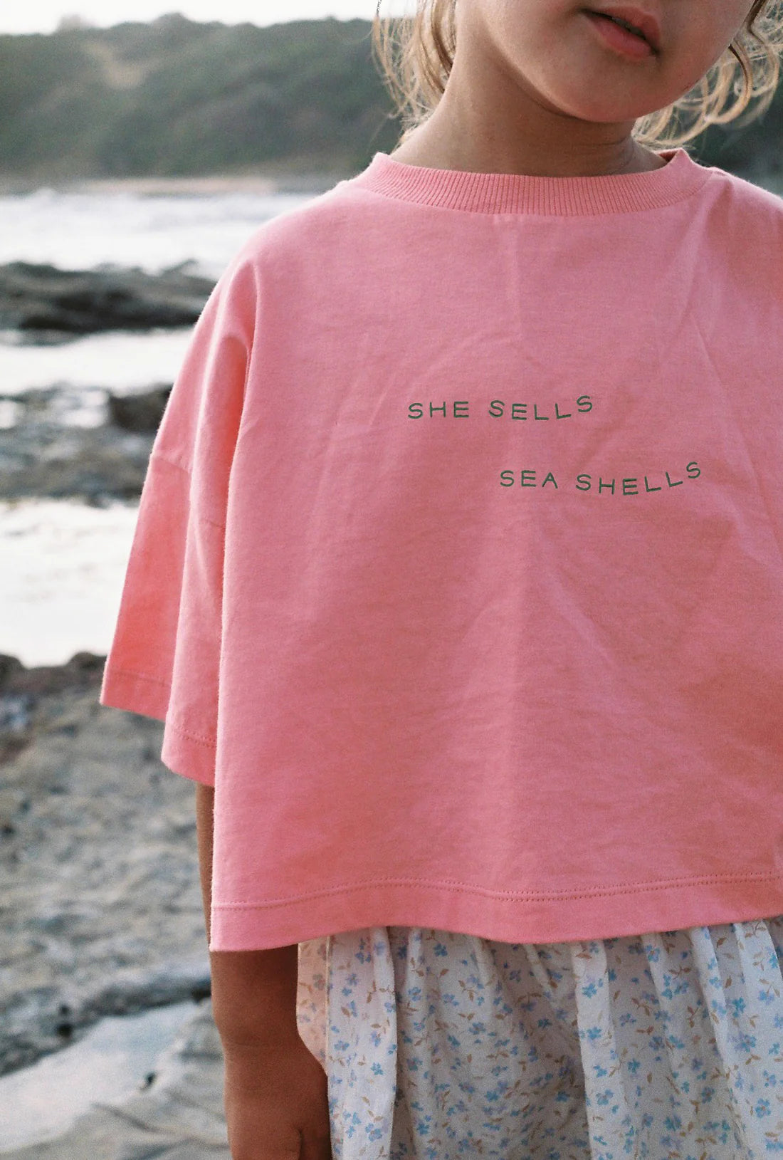 Illoura the Label - She Sells Sea Shells Crop Tee Peony
