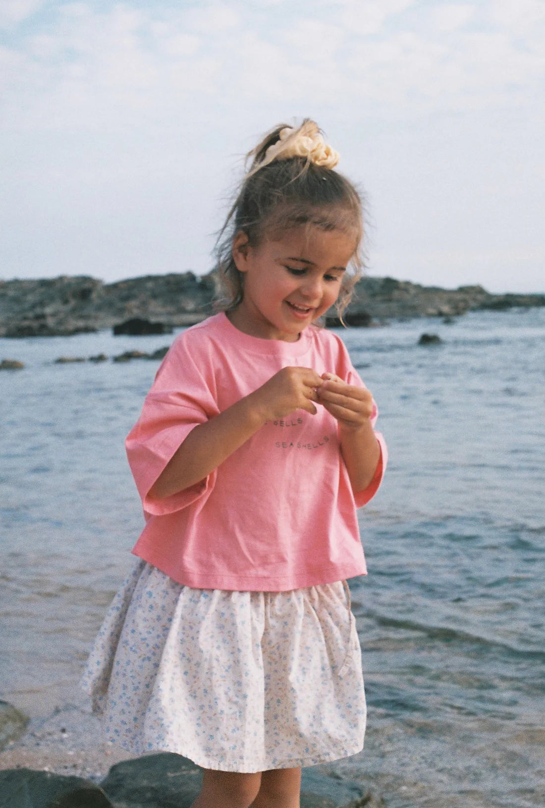 Illoura the Label - She Sells Sea Shells Crop Tee Peony