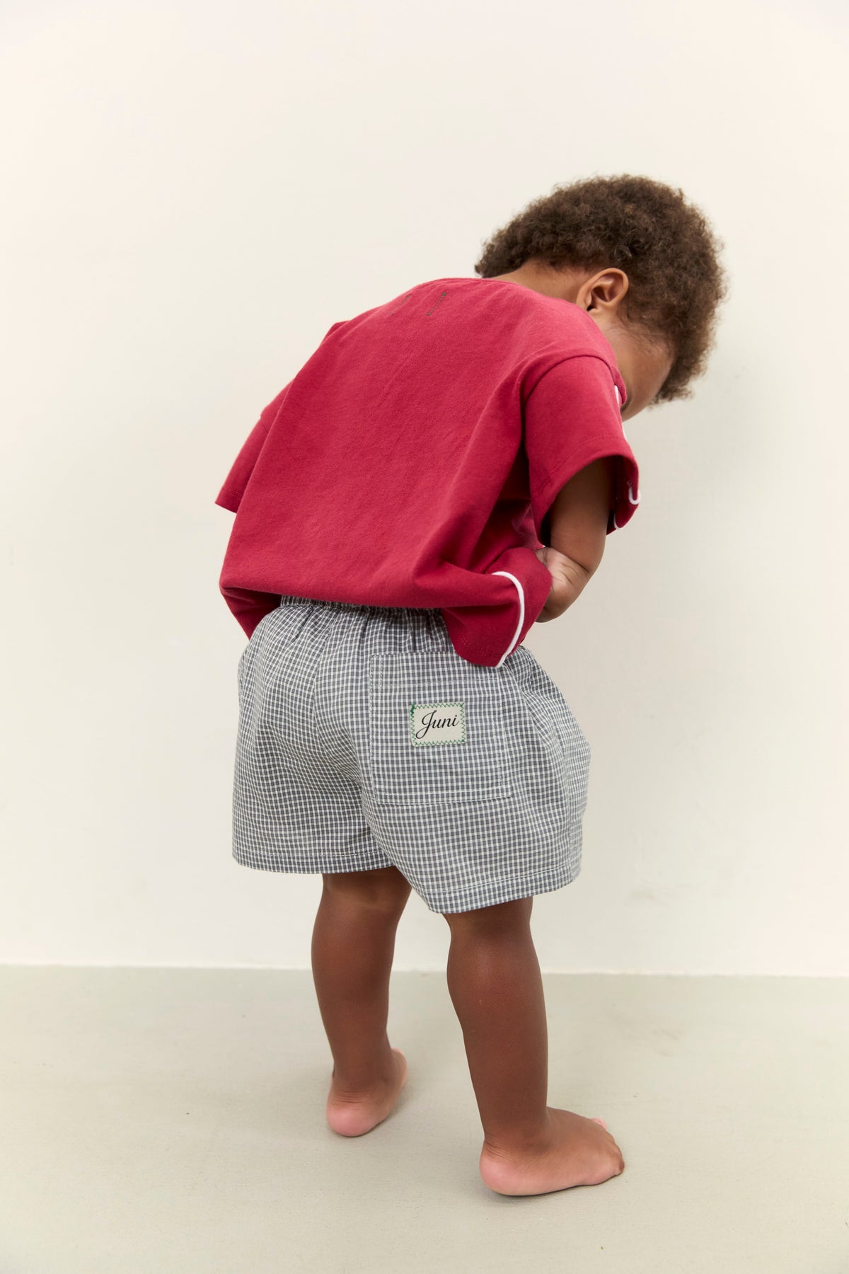 Juni JNR Banjo Short Grey Check