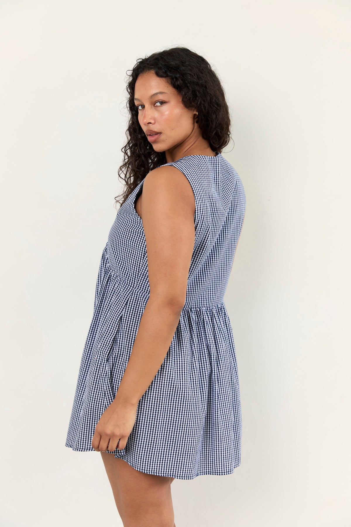Juni Hunter Mini Dress Midnight Check