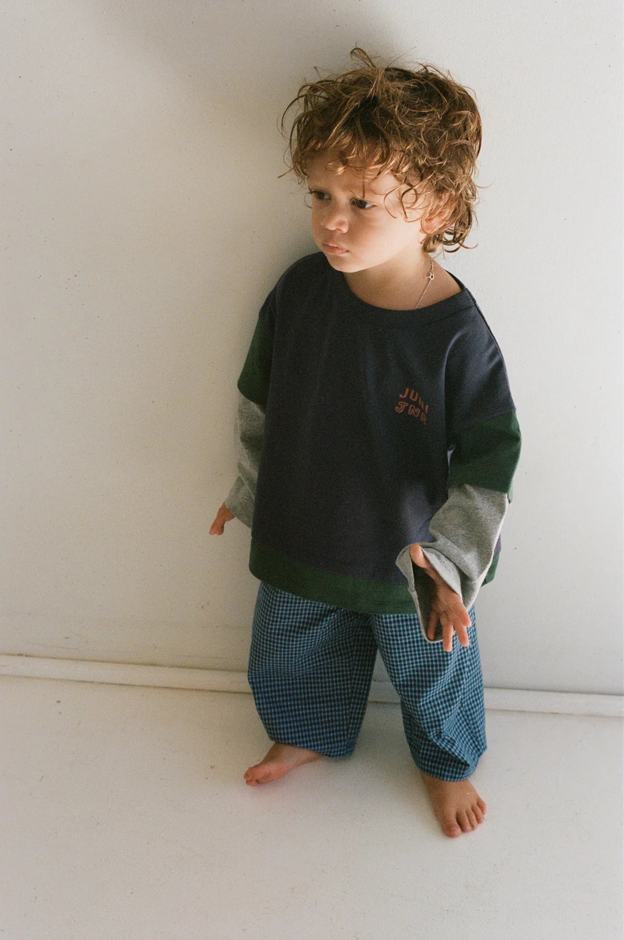 JUNI JNR - Benji Pant Blue Check