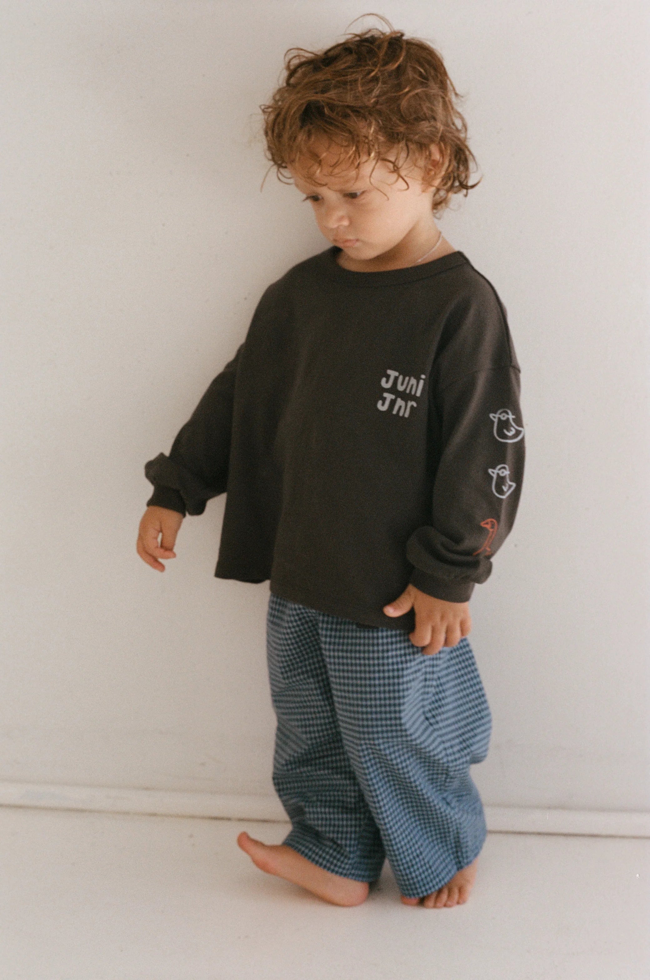 JUNI JNR - Benji Pant Blue Check