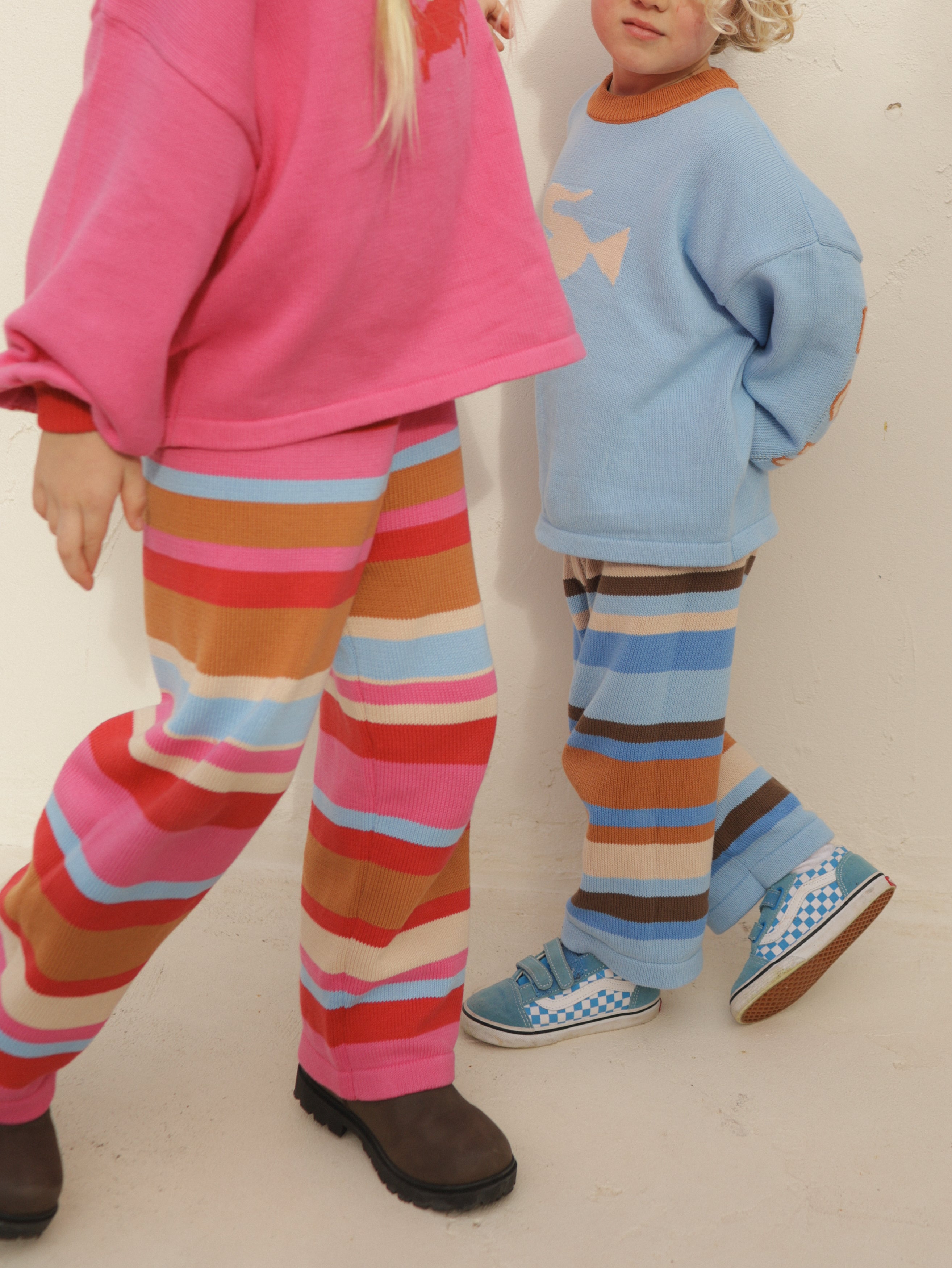 Small Swim Club - Coral Stripe Pants