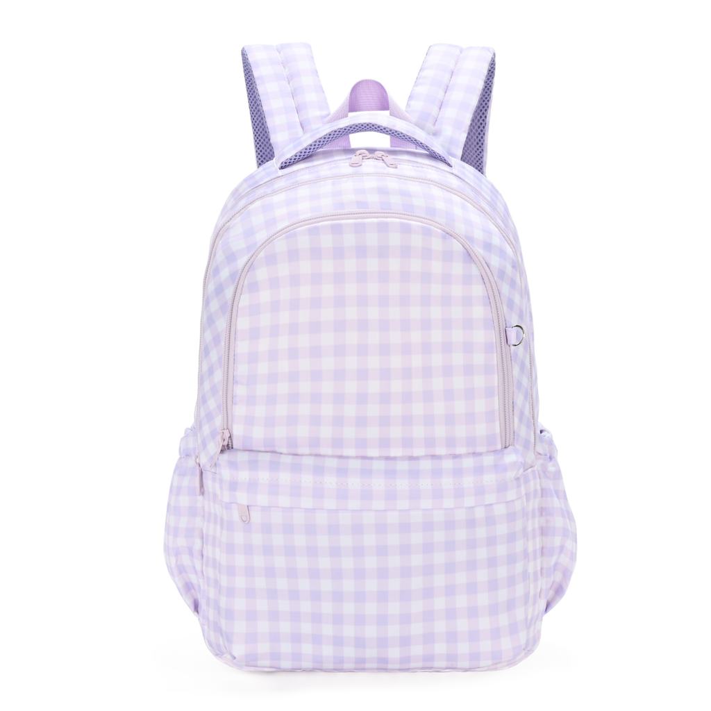 Kinnder Campus School Backpack in Lilac Gingham
