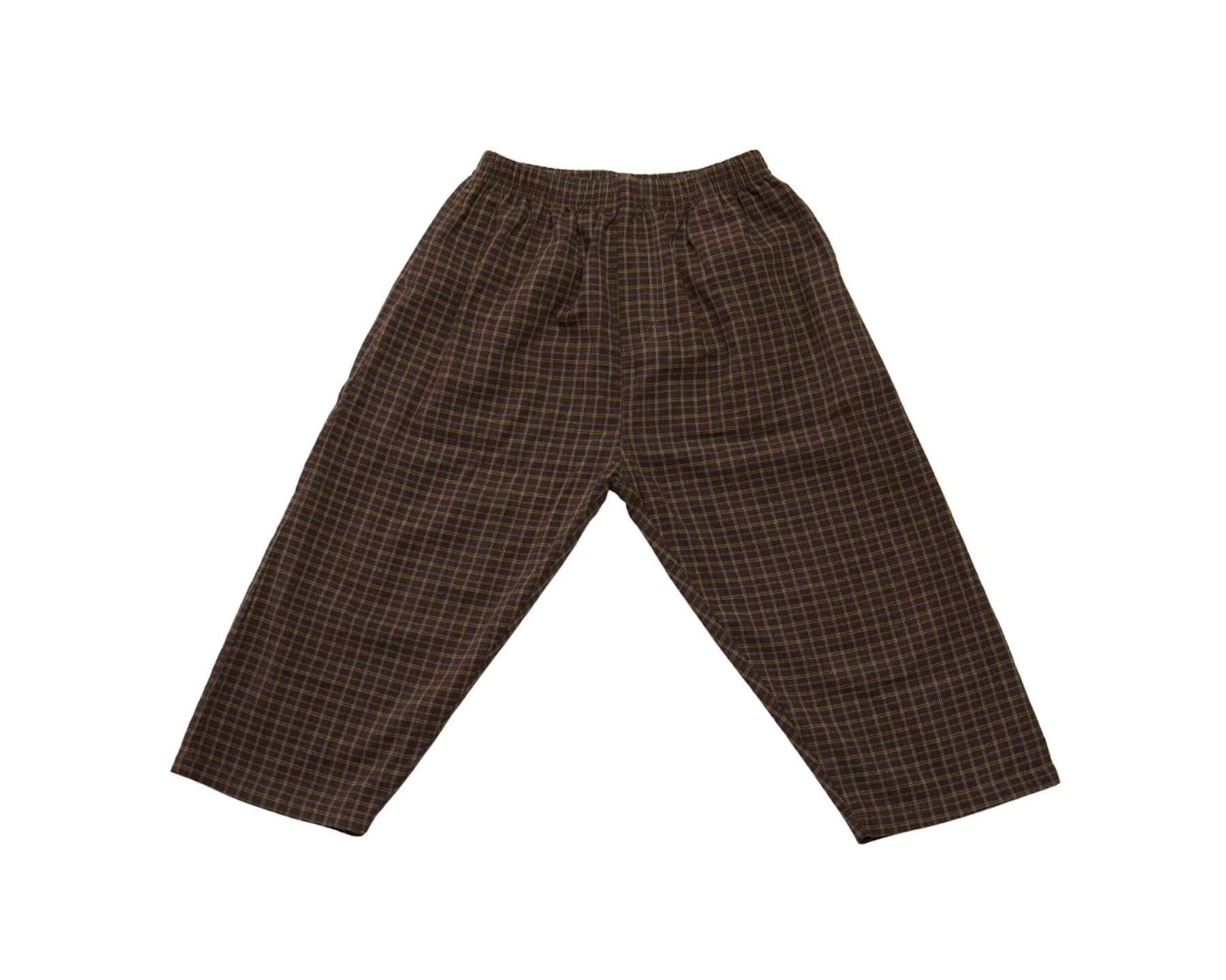 Little The Label - Dusty Drop Crotch Pant Choc Gingham - Size 5-6