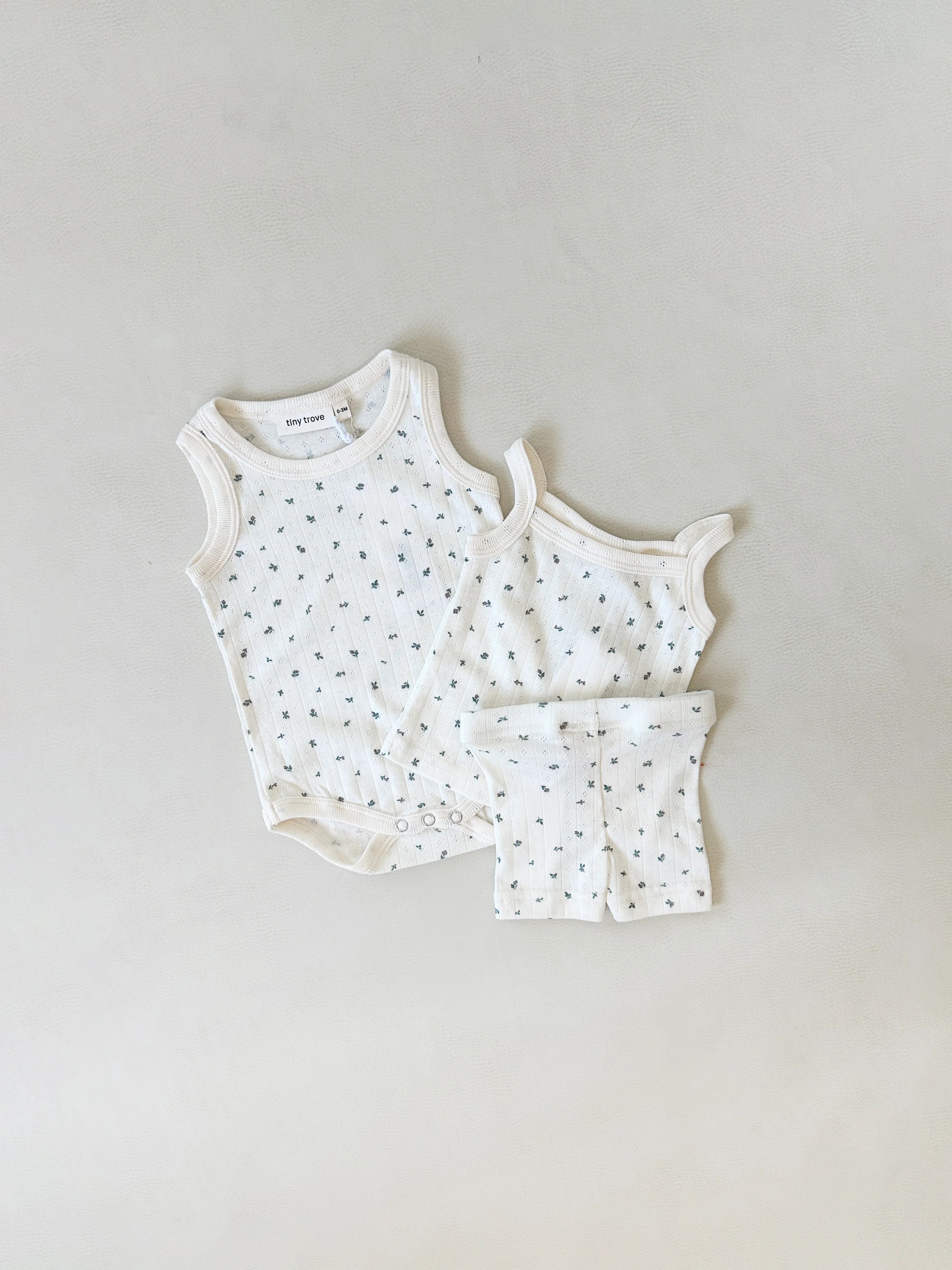 Tiny Trove - Vivi Rib Pointelle Set Floral