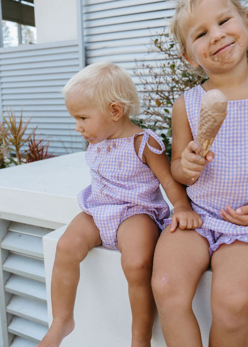 Loaila - Lola Romper Lilac Gingham