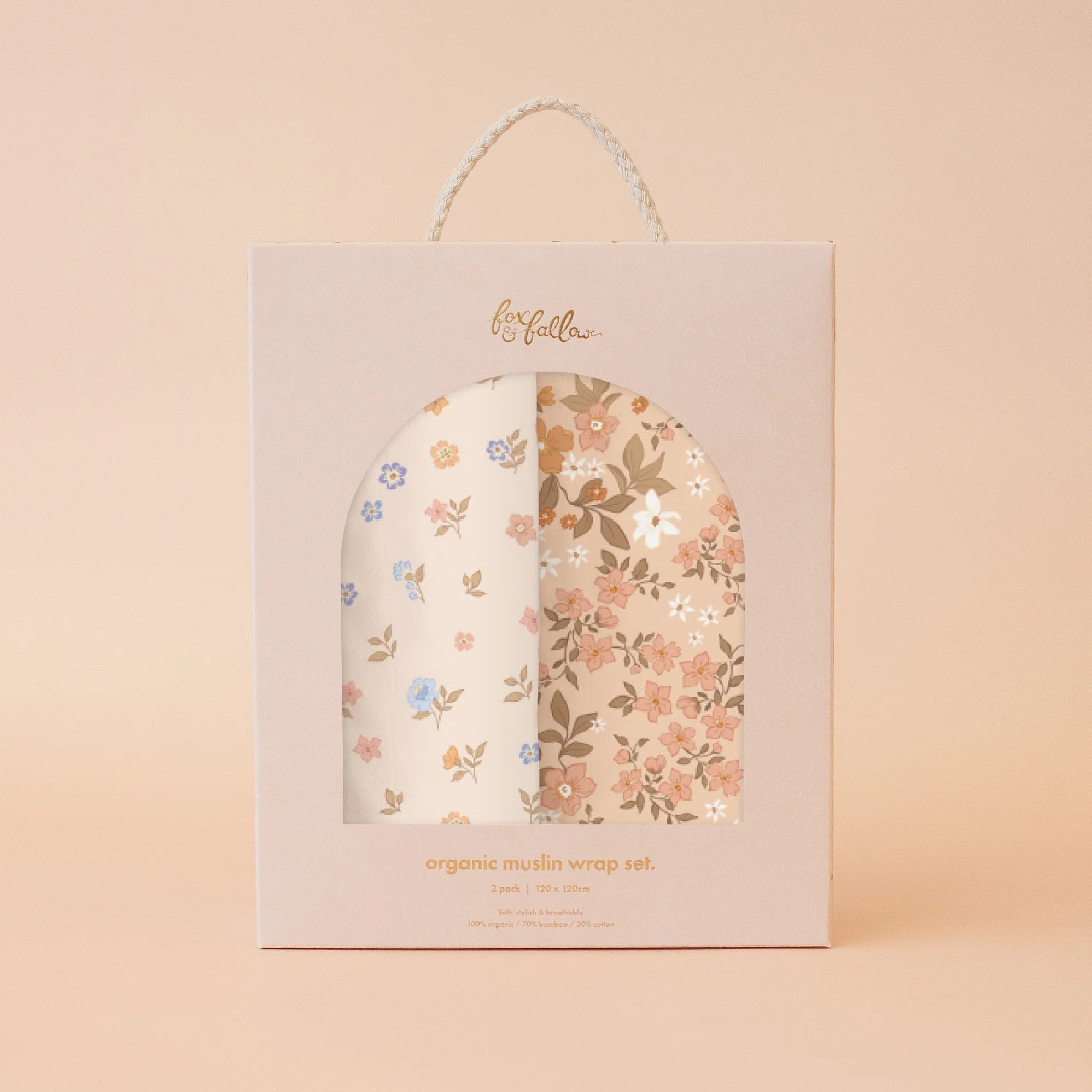 Fox & Fallow - Meadow/Sweet Pea Organic Muslin Wrap Set