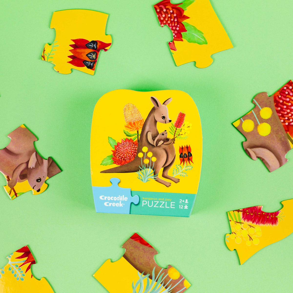 Crocodile Creek - Mini Puzzle 12 pc Kangaroo & Joey