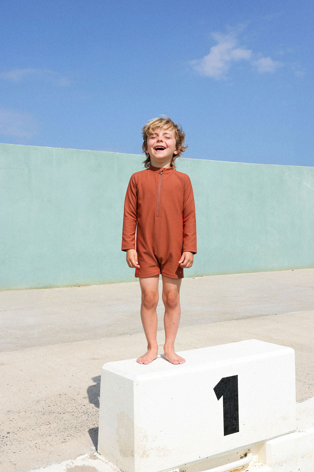 Grown - Zip LS Swim Suit Teddy