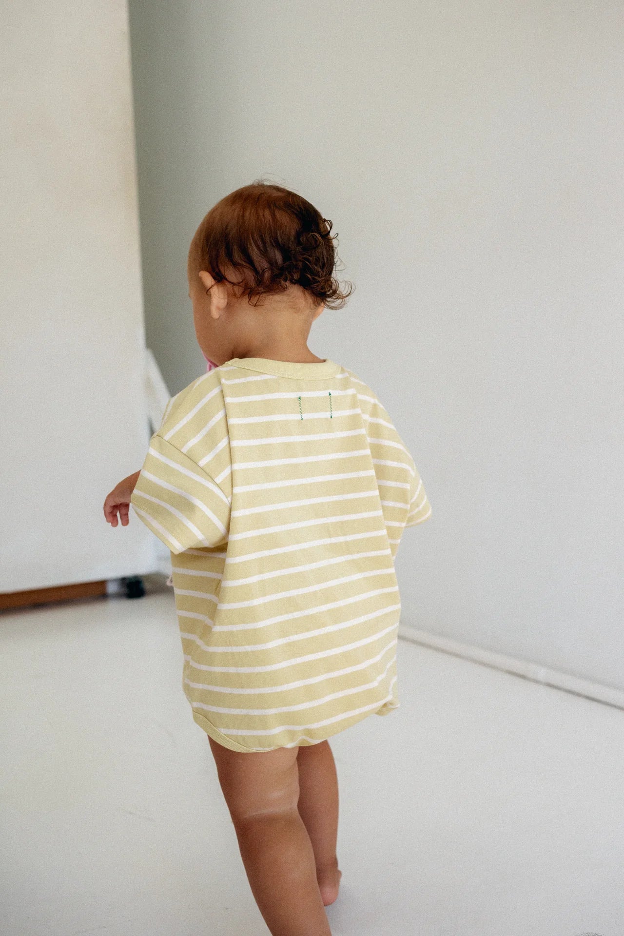 JUNI JNR - Riley T-Shirt Romper Butter Stripe