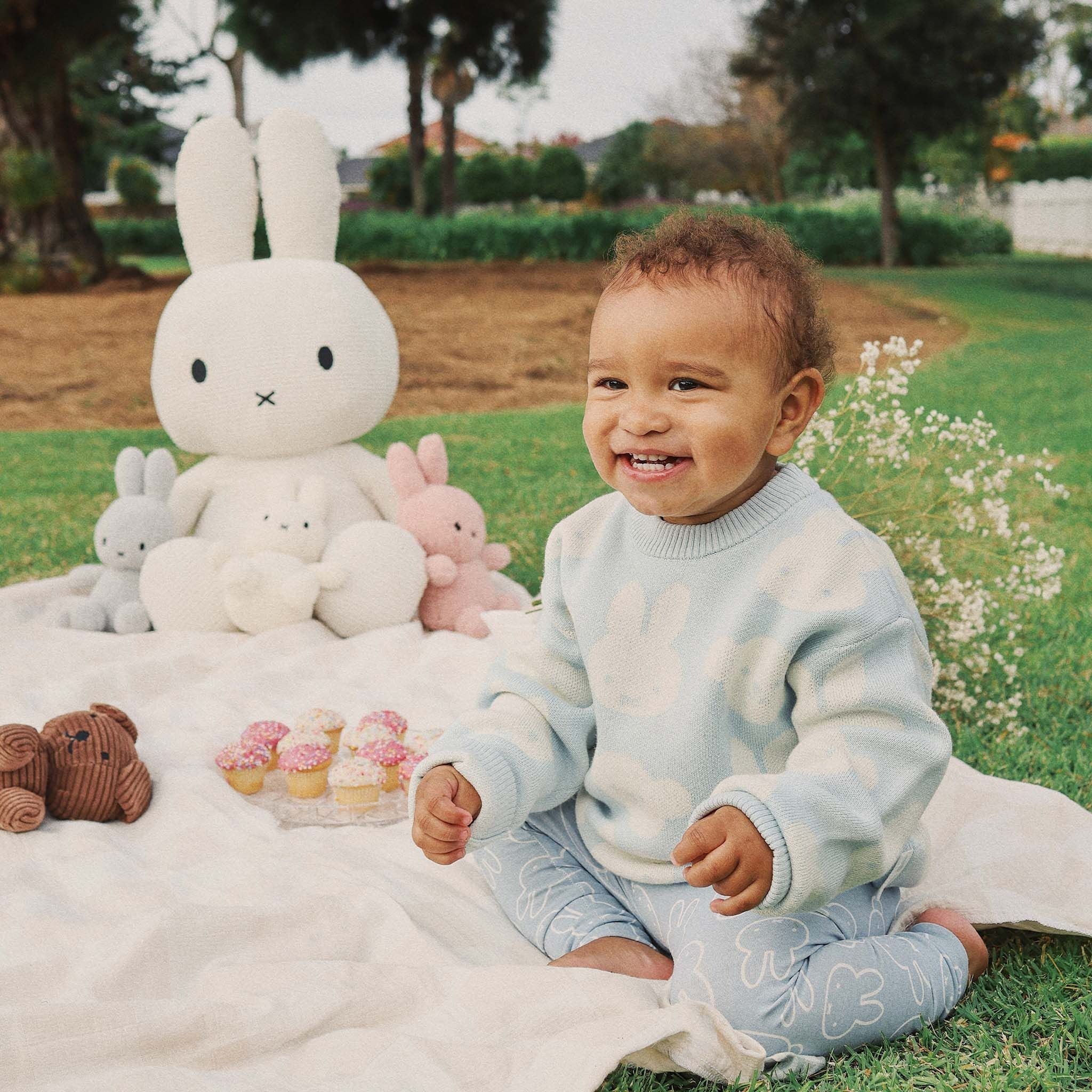 Kynd Baby - Miffy Jacquard Knit Jumper Baby Blue