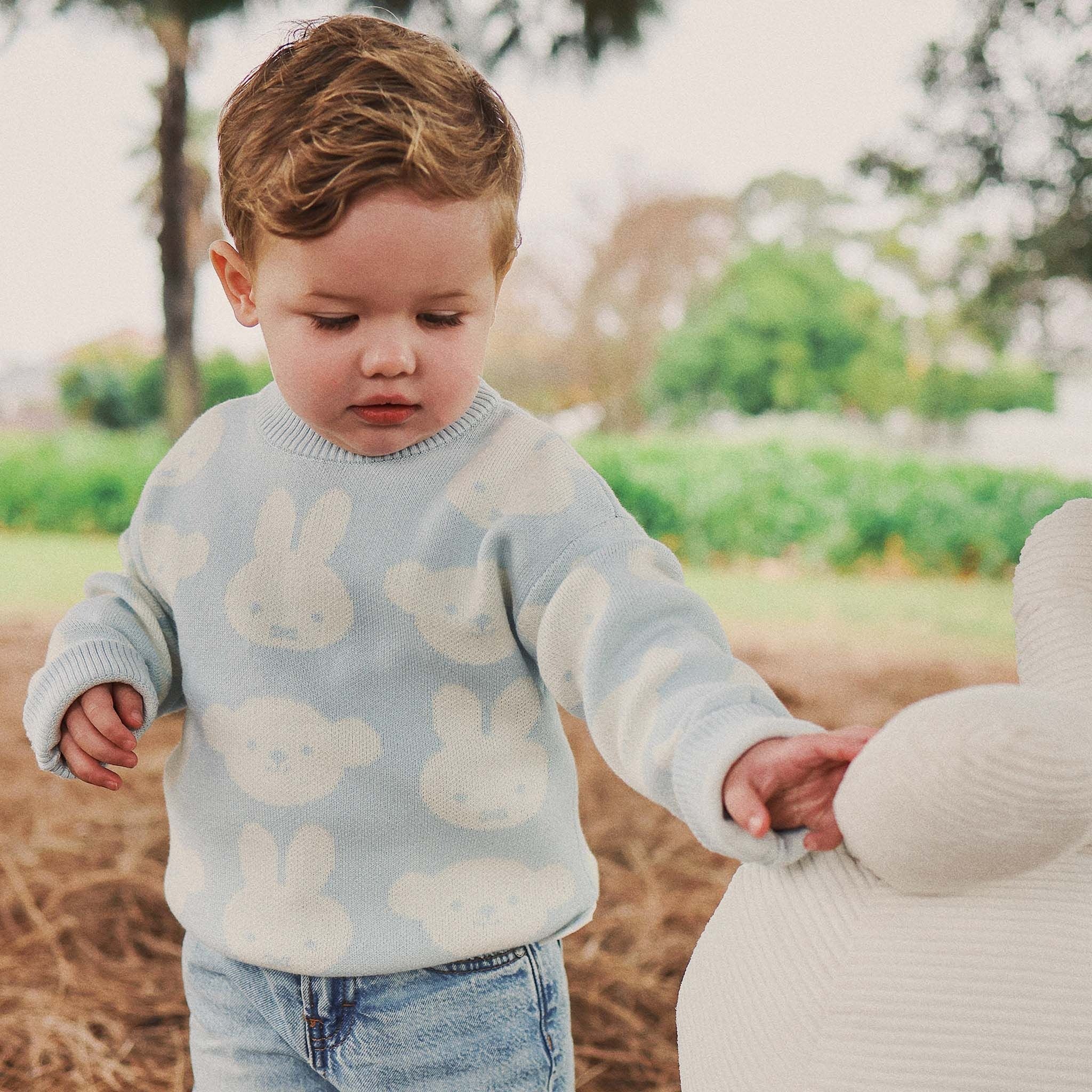 Kynd Baby - Miffy Jacquard Knit Jumper Baby Blue