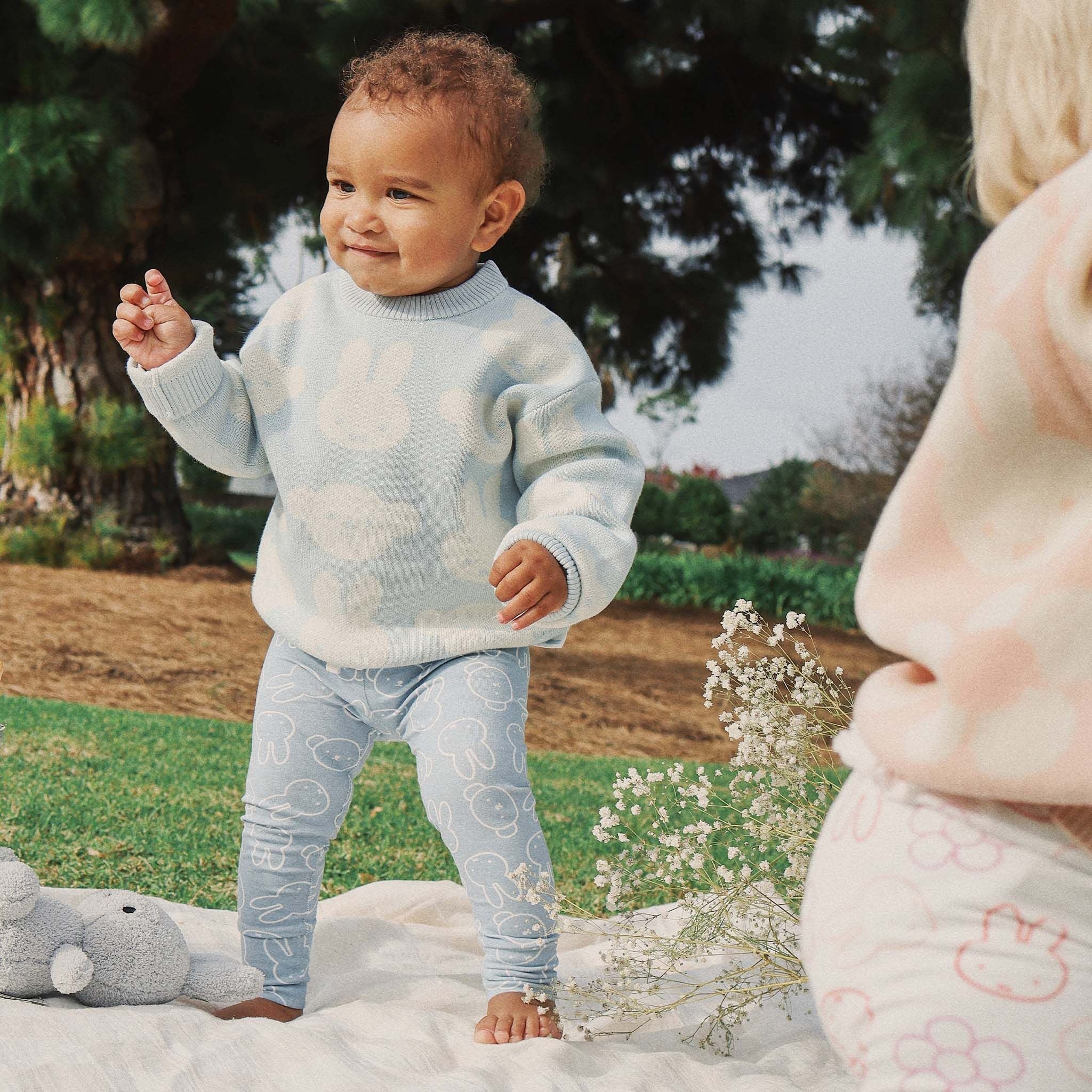 Kynd Baby - Miffy Jacquard Knit Jumper Baby Blue