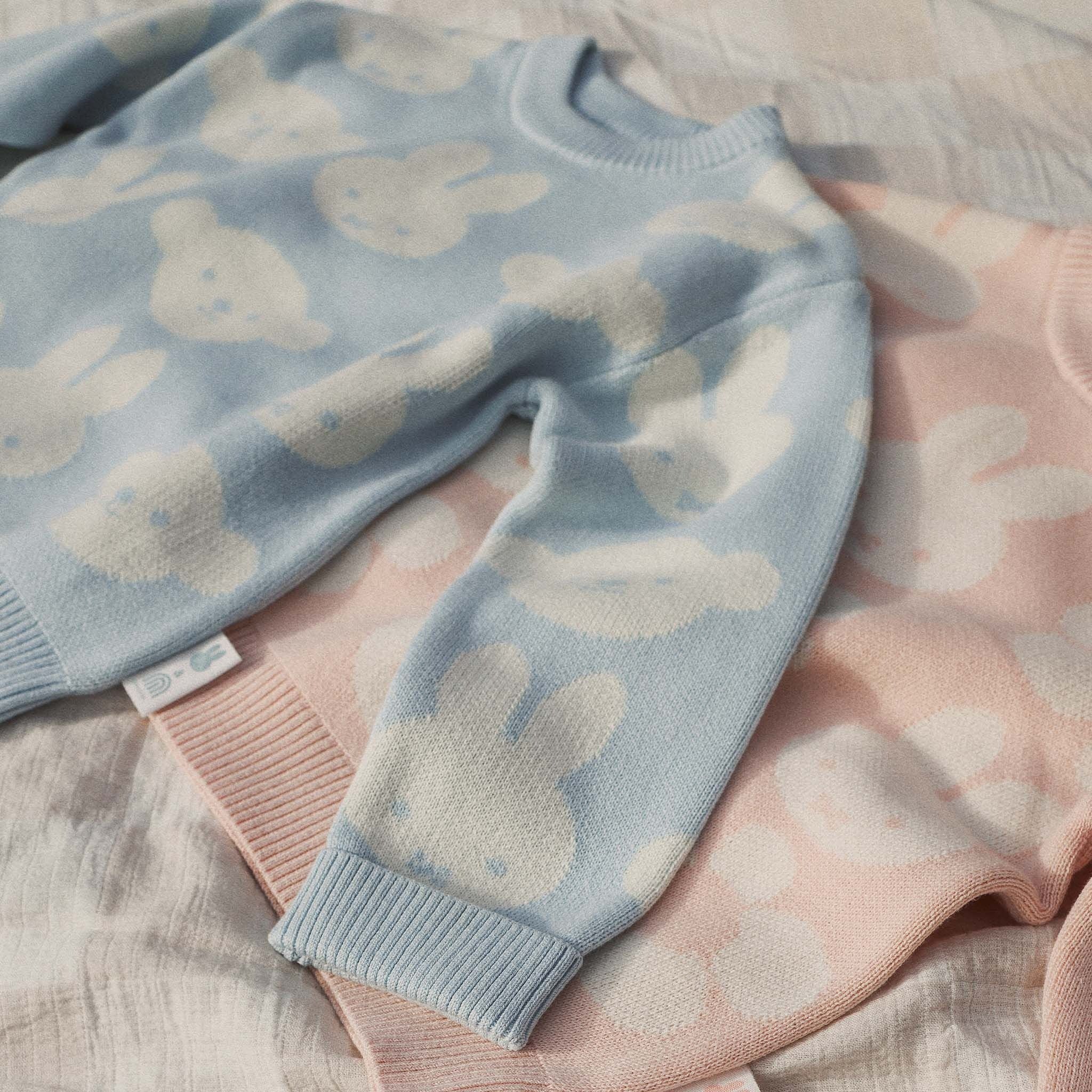 Kynd Baby - Miffy Jacquard Knit Jumper Baby Blue