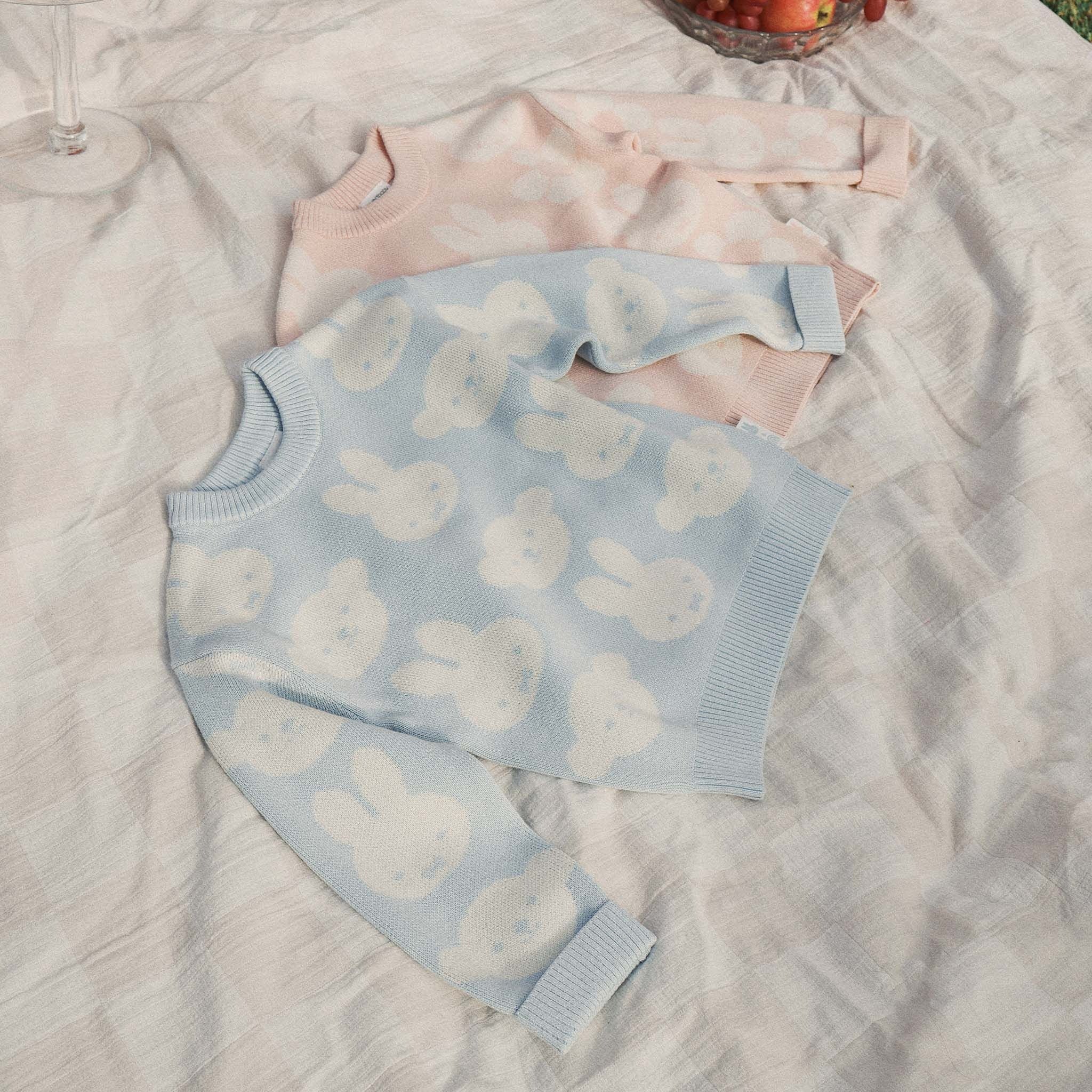 Kynd Baby - Miffy Jacquard Knit Jumper Baby Blue