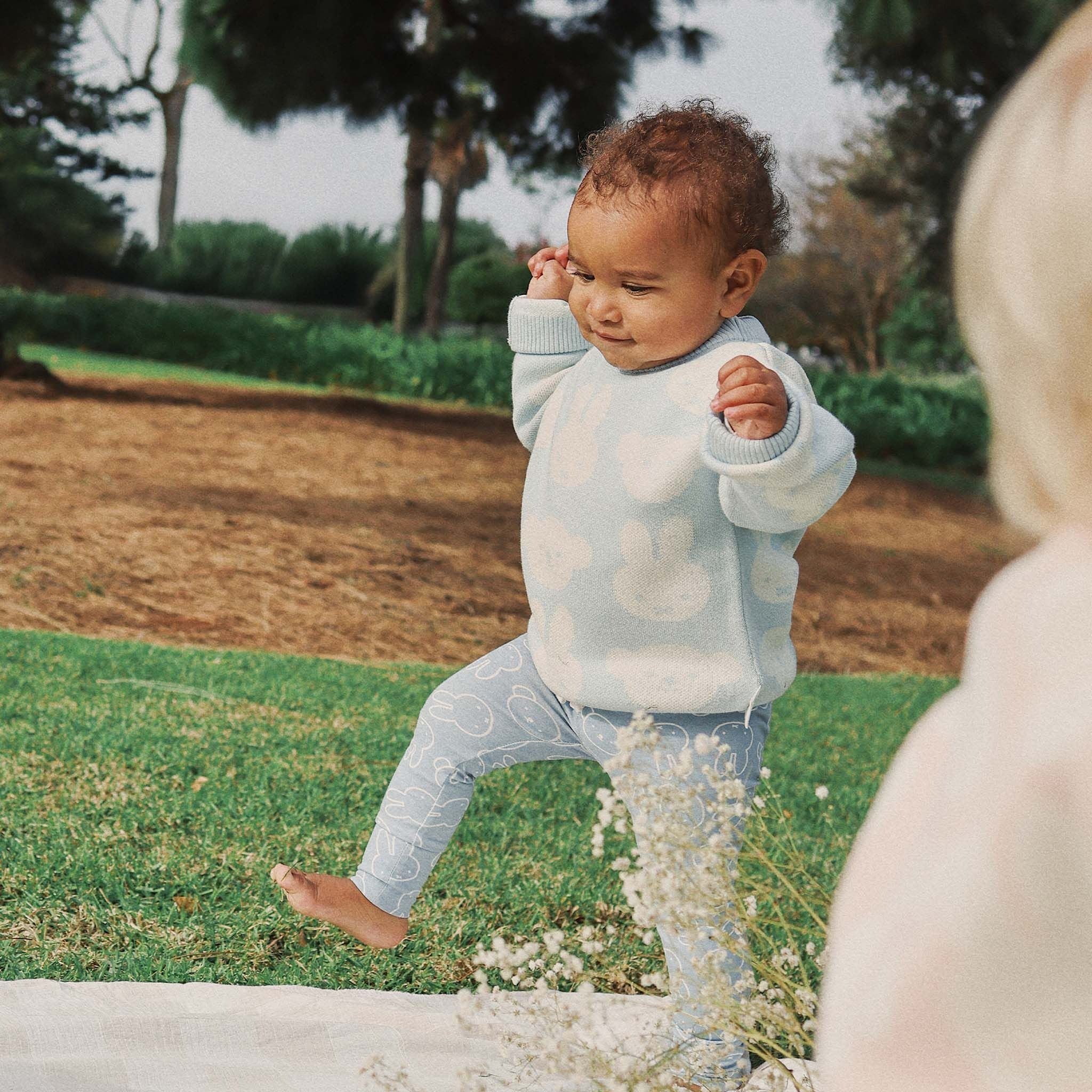 Kynd Baby - Miffy Jacquard Knit Jumper Baby Blue