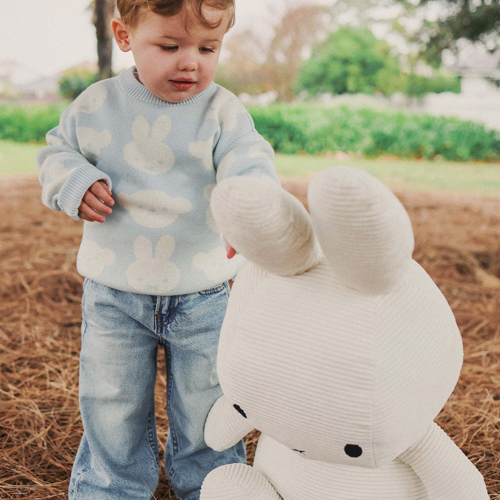 Kynd Baby - Miffy Jacquard Knit Jumper Baby Blue