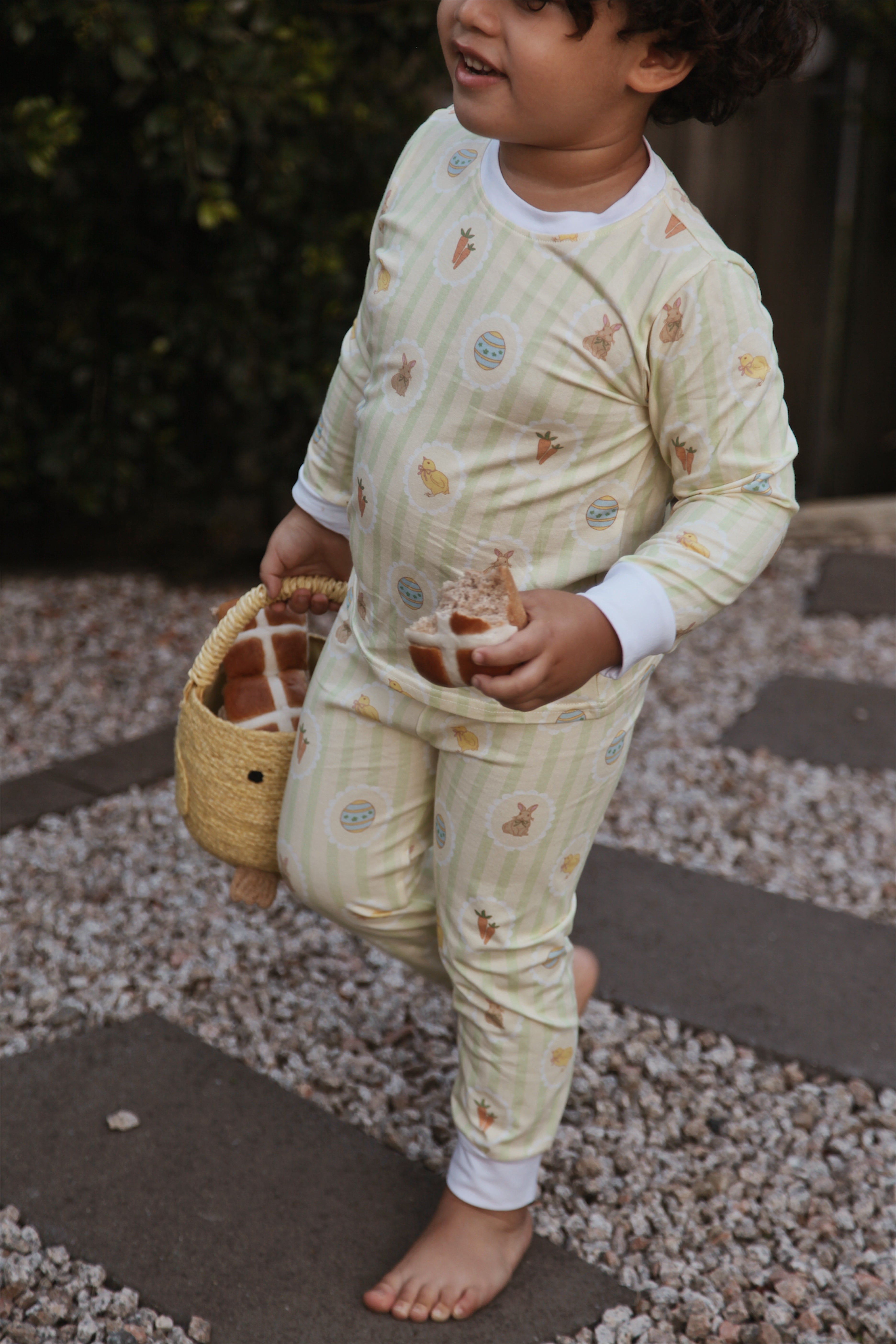 Bay Kids - Kids Sleepwear Set Carrot Patch Stripe