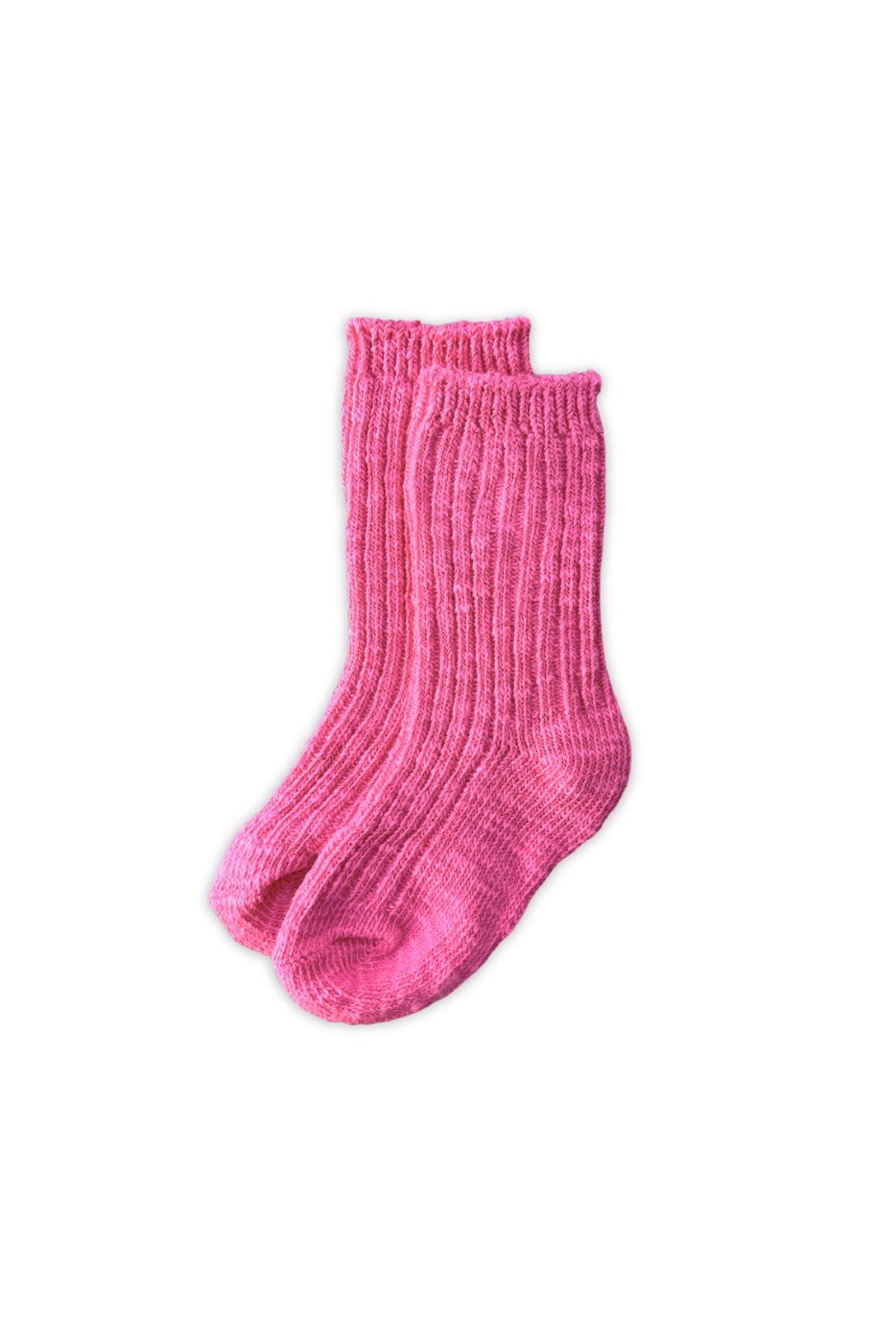 Grown - Cotton Slub Chunky Rib Socks Raspberry