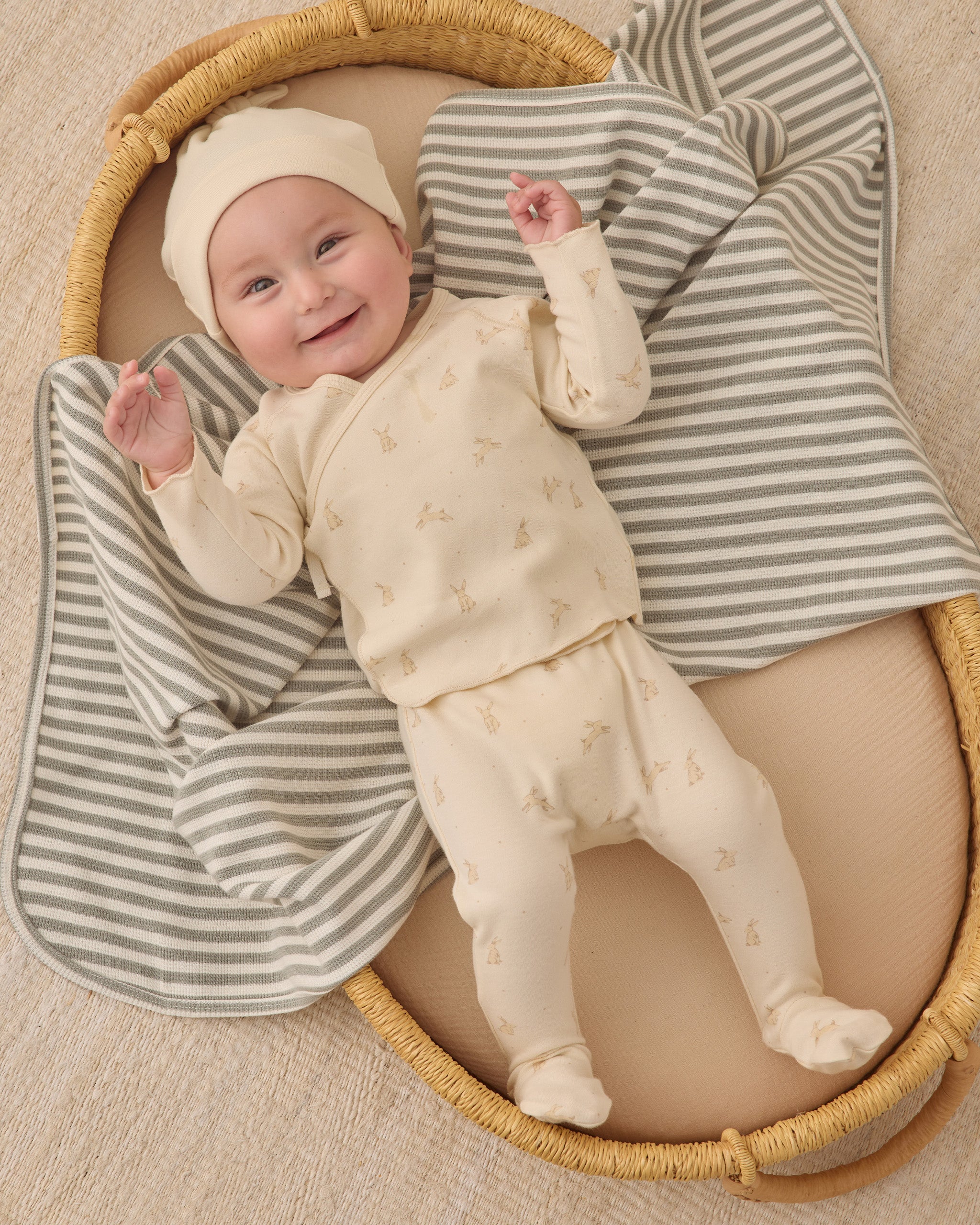 Quincy Mae - Wrap Top & Footed Pant Set Bunnies