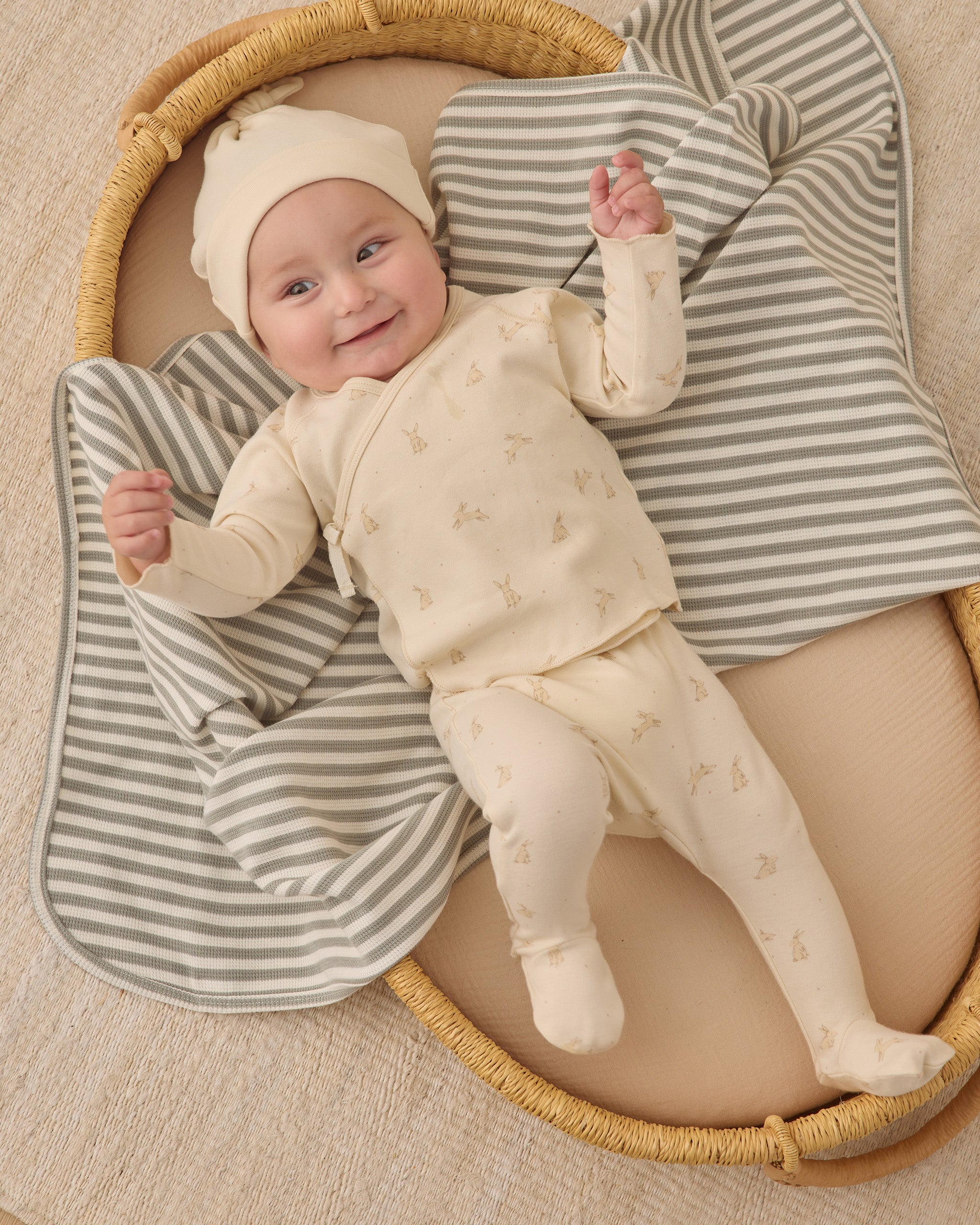 Quincy Mae - Wrap Top & Footed Pant Set Bunnies