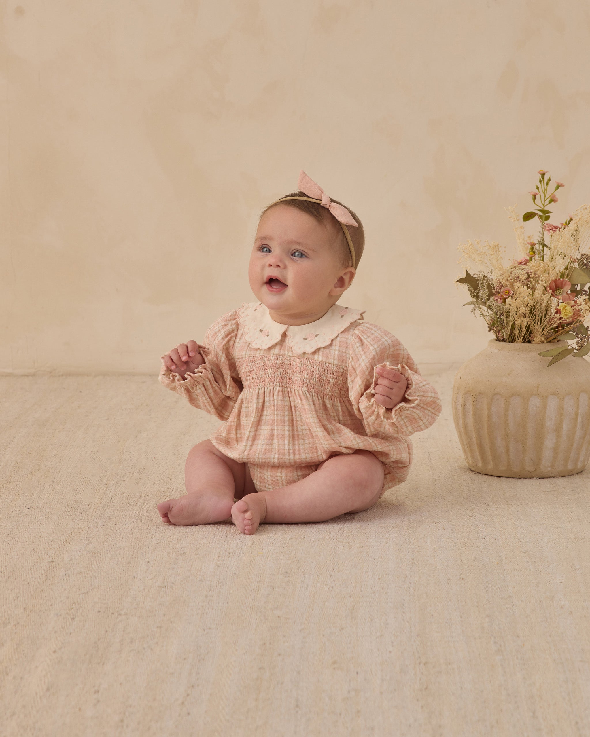 Quincy Mae - Callie Romper Pink Plaid