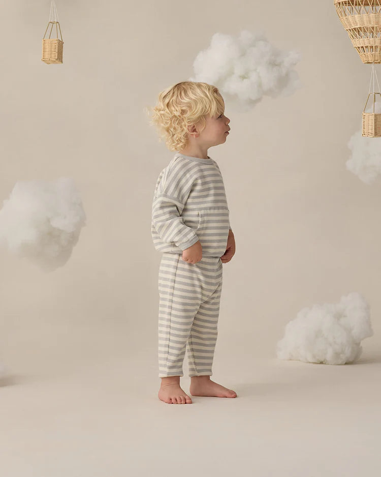 Quincy Mae - Waffle Sweater Set Sky Stripe