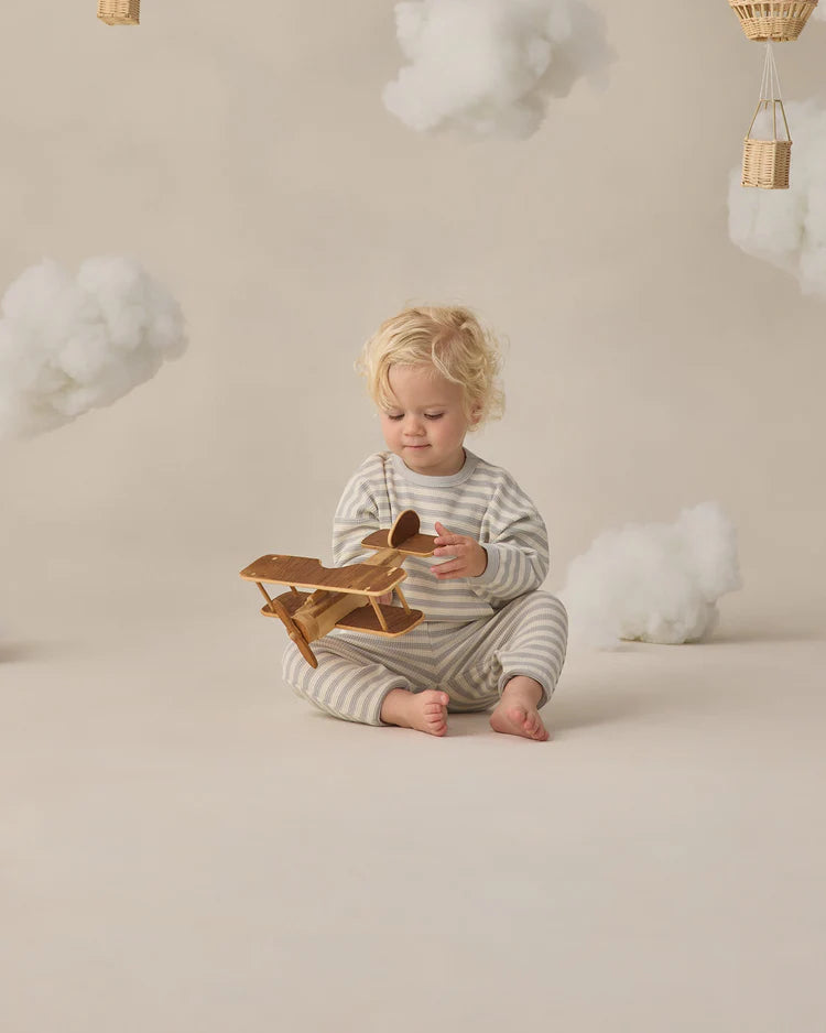 Quincy Mae - Waffle Sweater Set Sky Stripe
