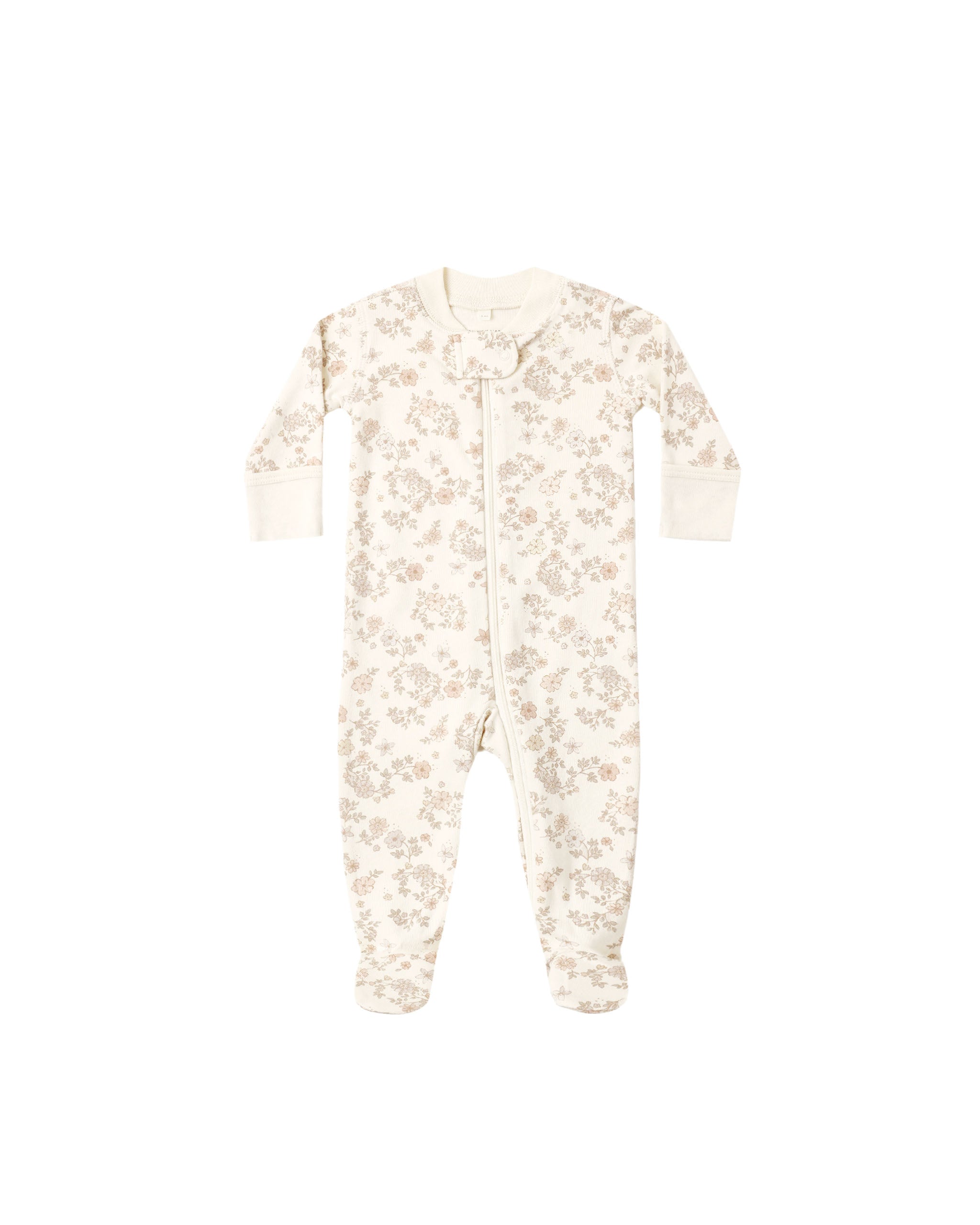 Zip Long Sleeve Sleeper Footie Floral Vine