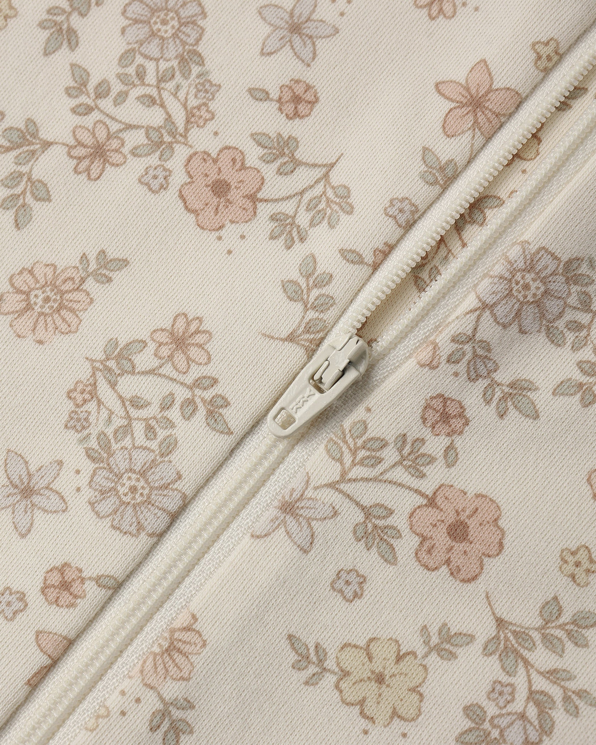 Zip Long Sleeve Sleeper Footie Floral Vine detail