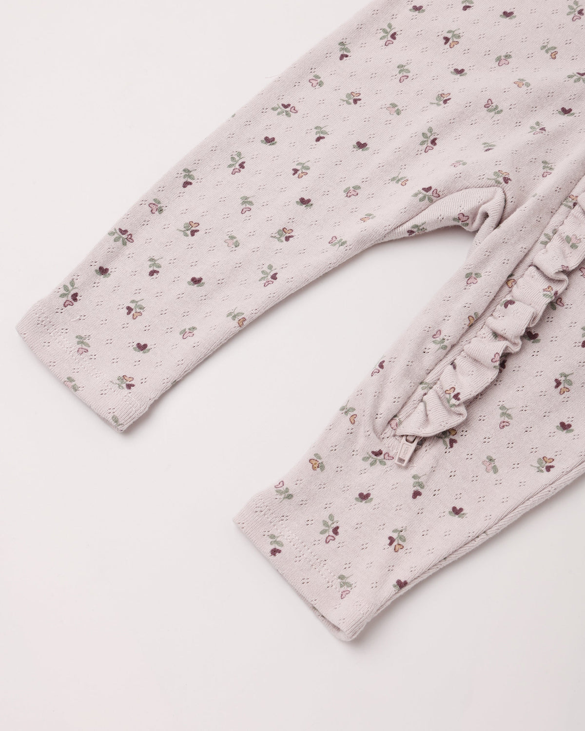 Quincy Mae Ruffle Jumpsuit Heart Ditsy detail