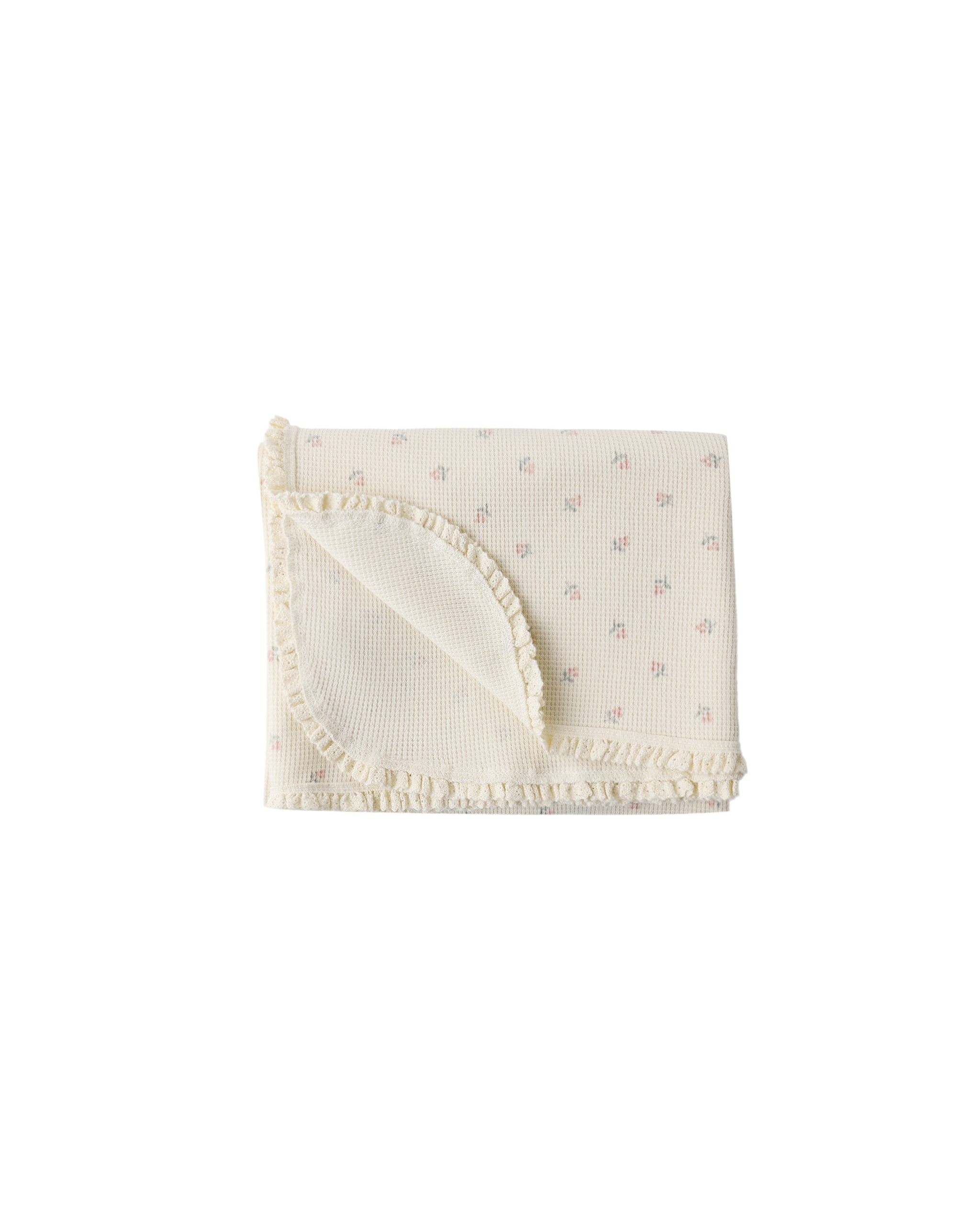 Quincy Mae - Waffle Baby Blanket Mauve Ditsy