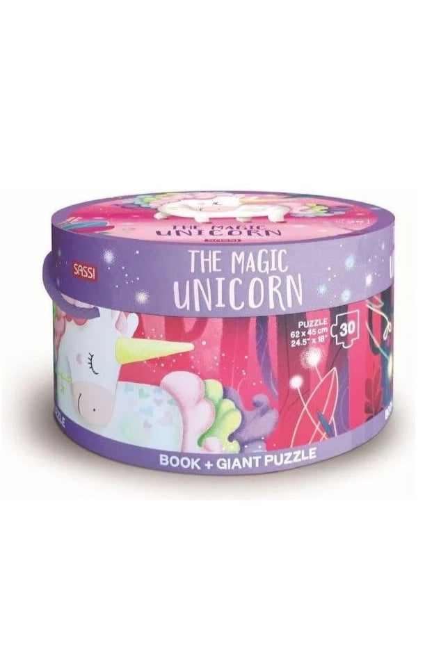 Sassi - Book & Giant Puzzle The Magic Unicorn (30pcs)