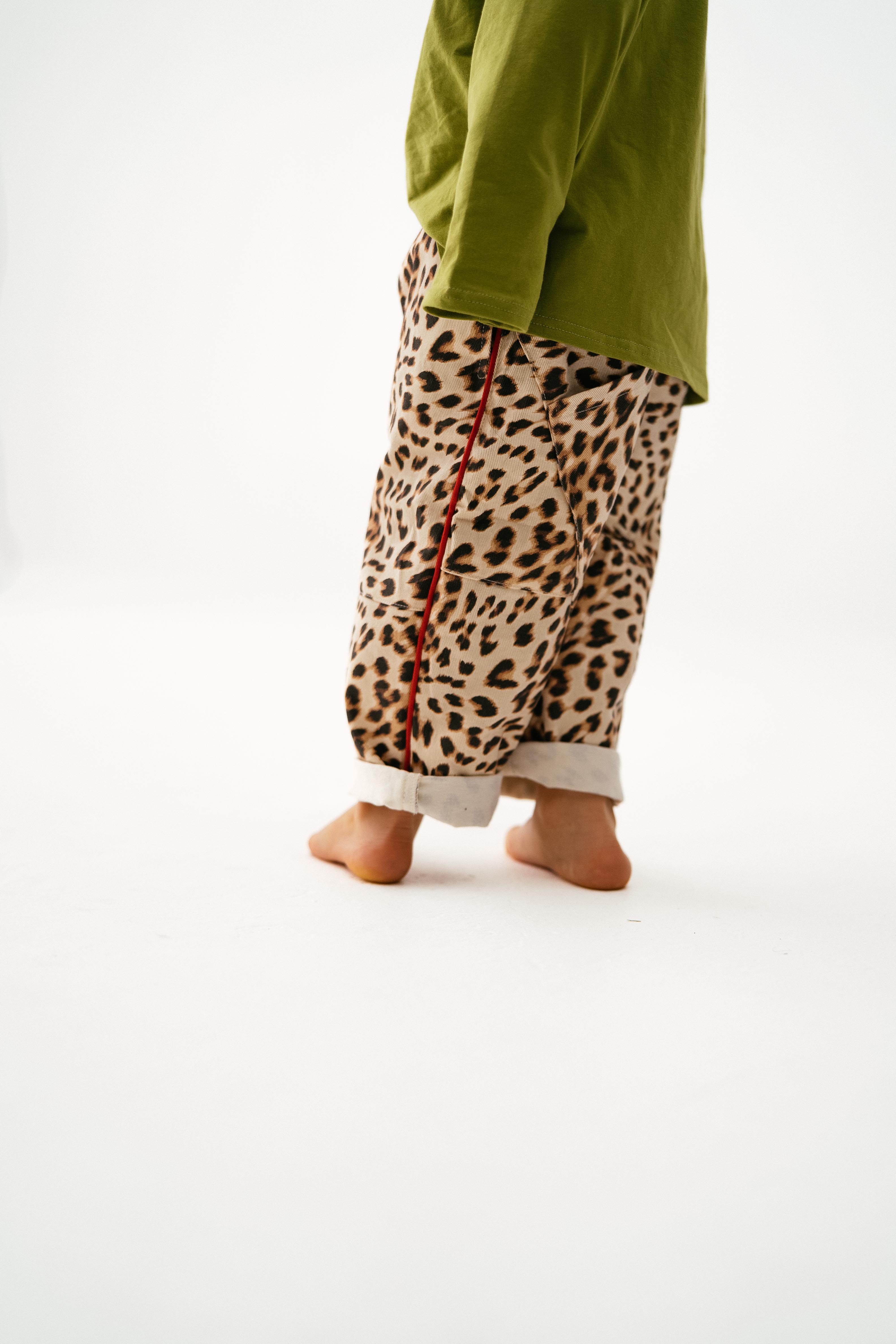 Sonny Label - Animal Twill Pants Leopard